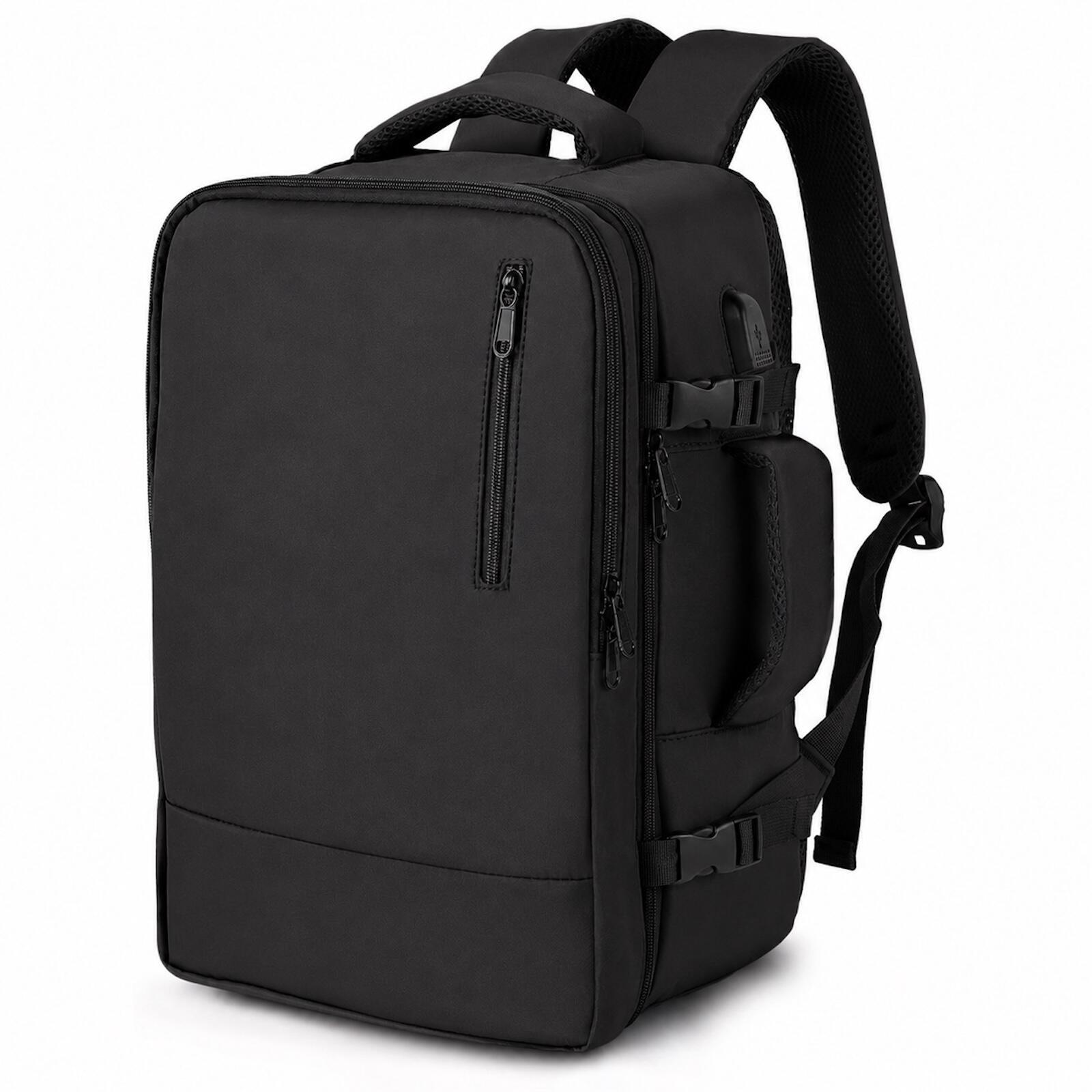 Reiserucksack Handgepäck Flugzeug Rucksack 35 Liter Schwarz 1/10
