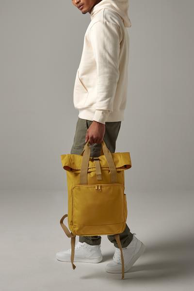 BAGBASE Twin Handle Roll-Top Laptop Backpack - 100% Recycled 600D Polyester 2/5