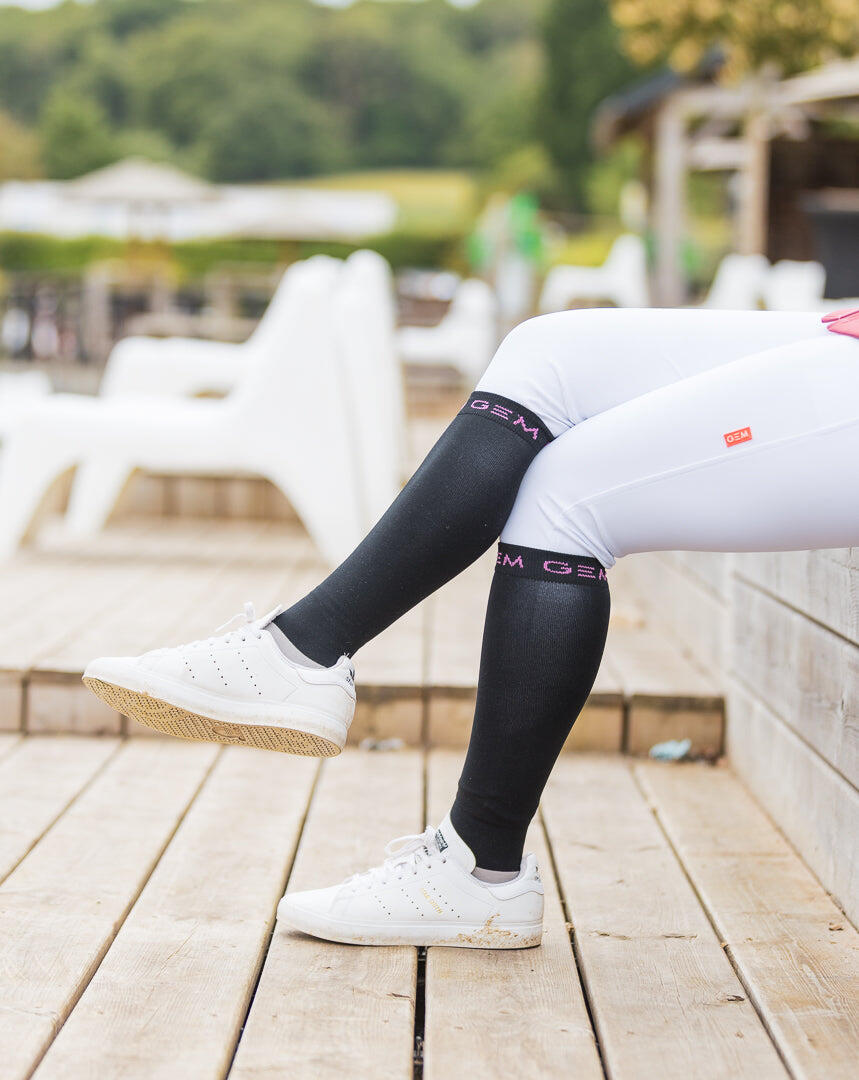 Chaussettes Love Noir / Rose - GEM 3/4