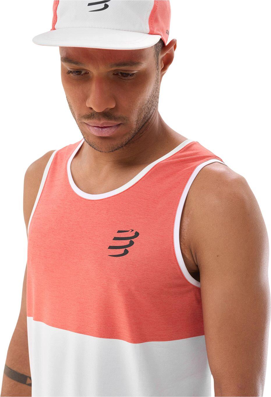 Compressport Performance tanktop oranje/wit voor heren 3/5
