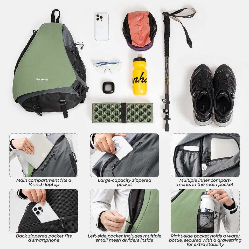 ROCKBROS Sling Bag wasserabweisend Magnetverschluss Schultertasche 3/4