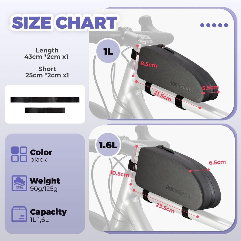 ROCKBROS Fahrradtasche Rahmentasche Oberrohrtasche Wasserdicht 6/6