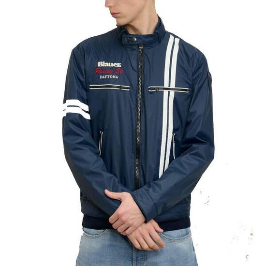 Giacca Blauer Modello Biker Daytona Tetlow Colore Blu
