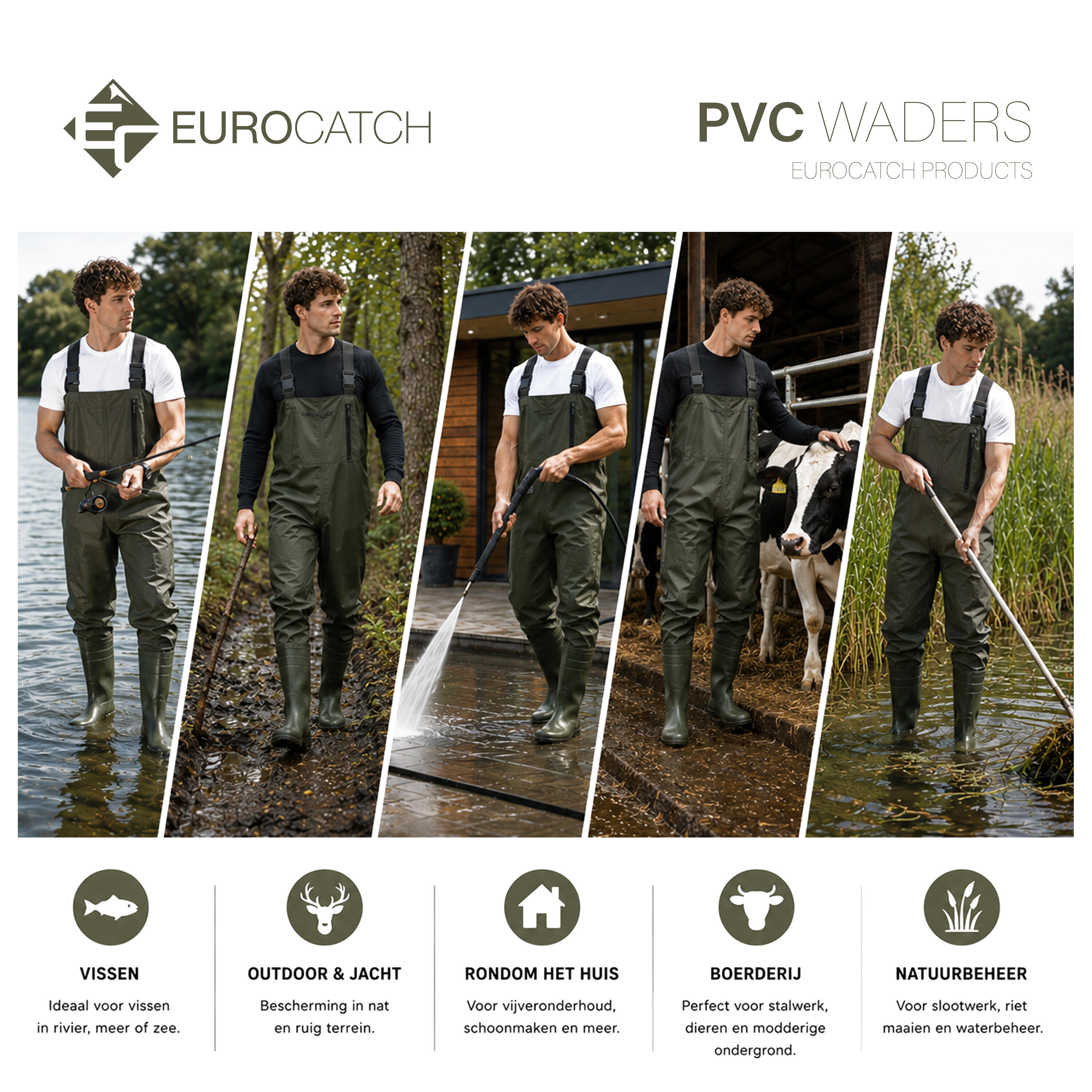 Eurocatch PVC Wathose mit Festen Stiefeln -  Größe 46 7/7
