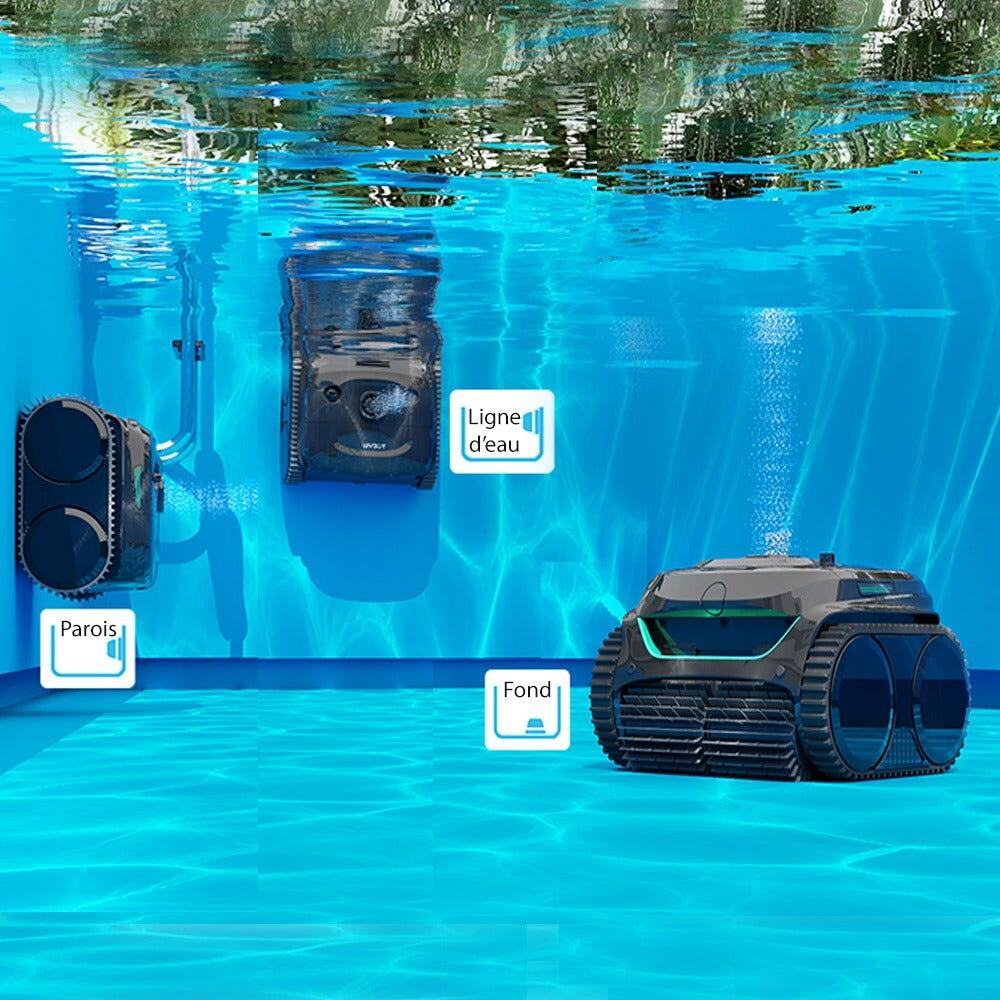 C2 Robot aspirateur de piscine sans fil Noir Vert 5/8