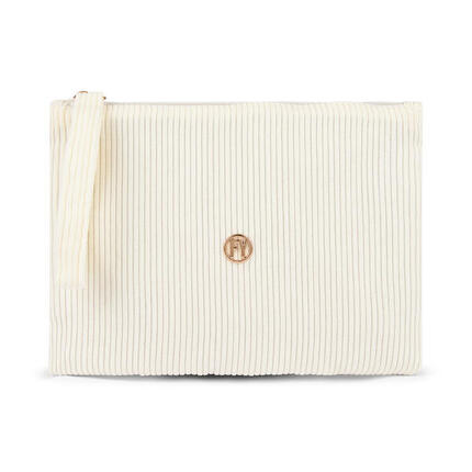 Pochette en velours côtelé avec logo FY doré