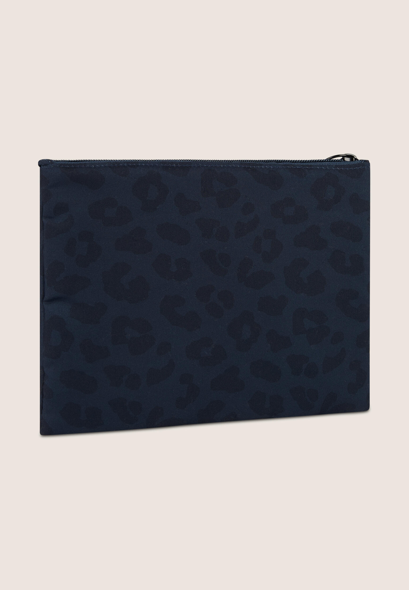 Pochette imprimée léopard en polyester avec fermeture à glissière et logo appliq 3/3