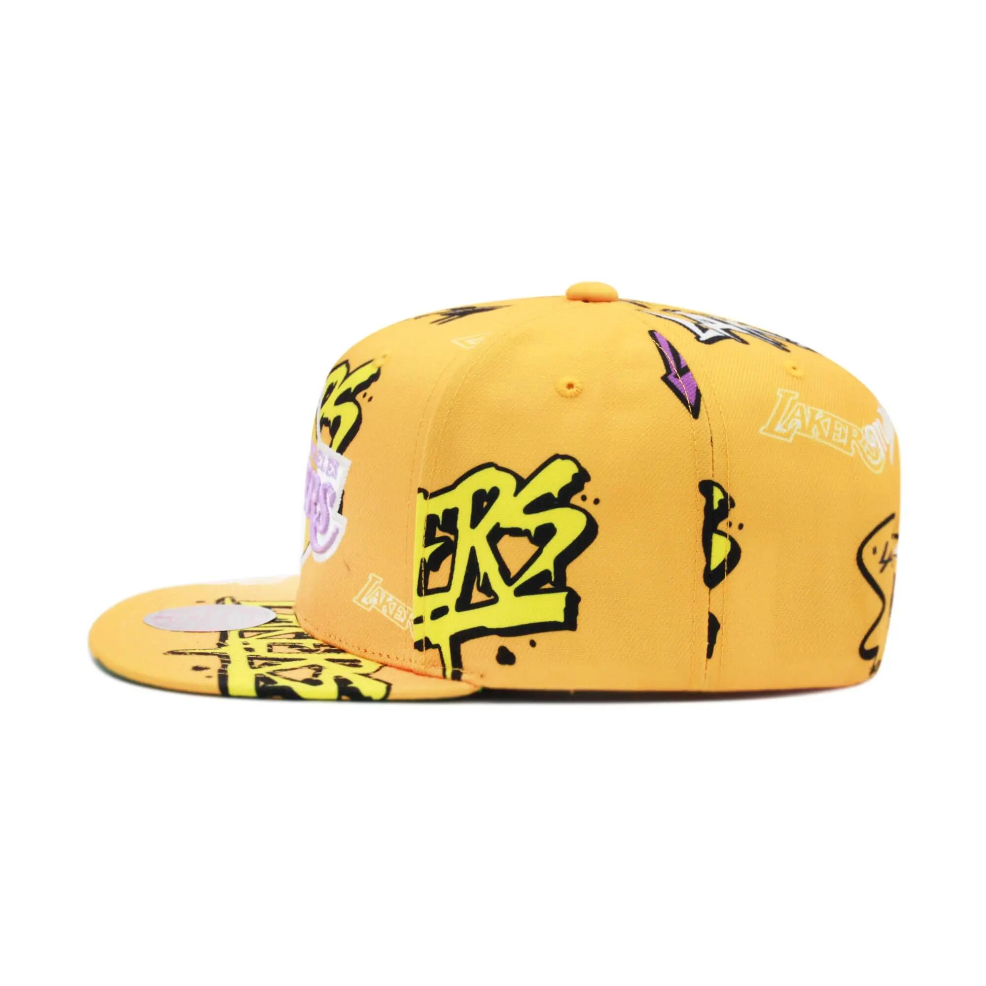 NBA Sticker Pack Casquette Snapback Los Angeles Lakers Jaune, Jaune #N/A 3/4