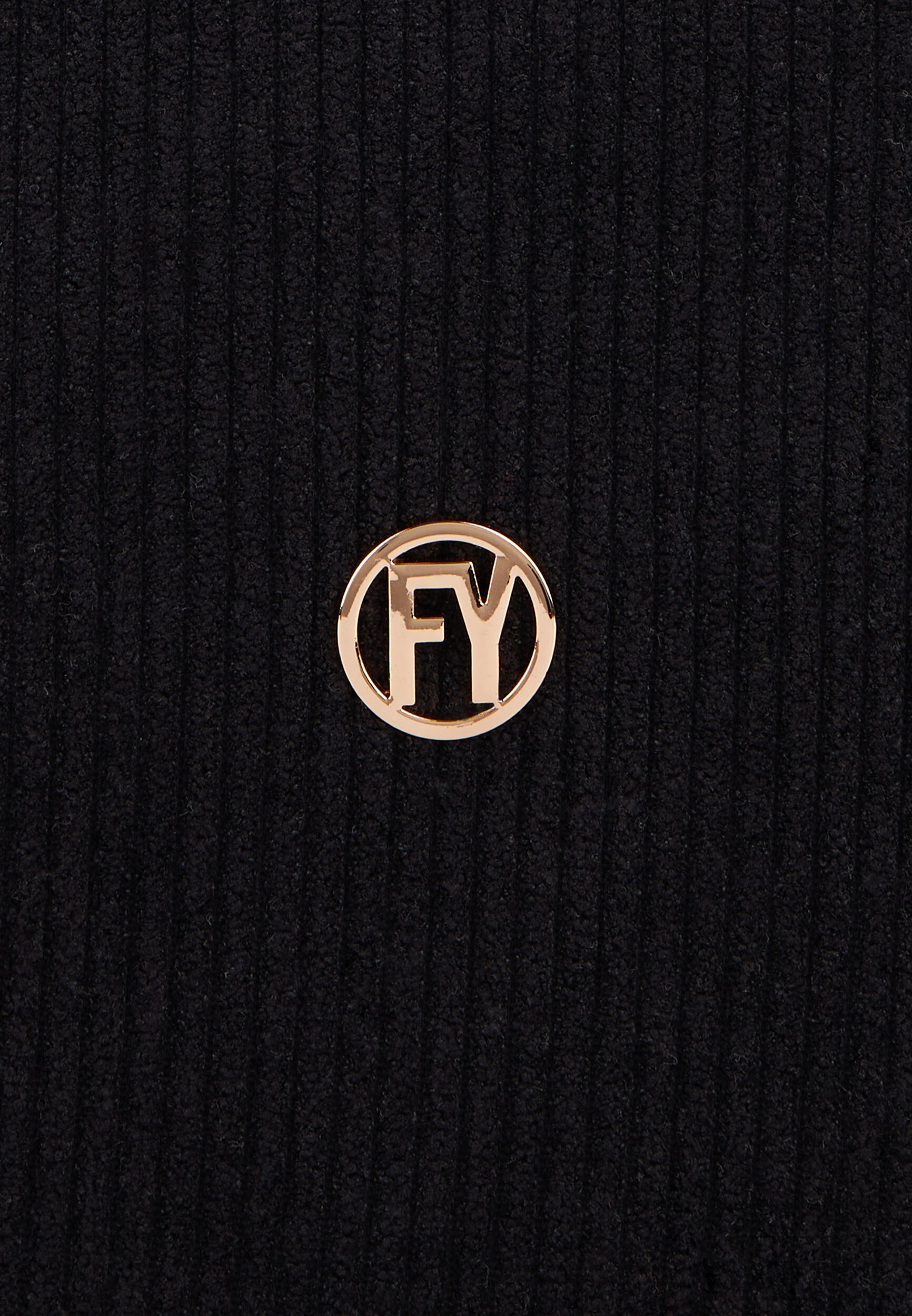 Pochette en velours côtelé avec logo FY doré 3/3