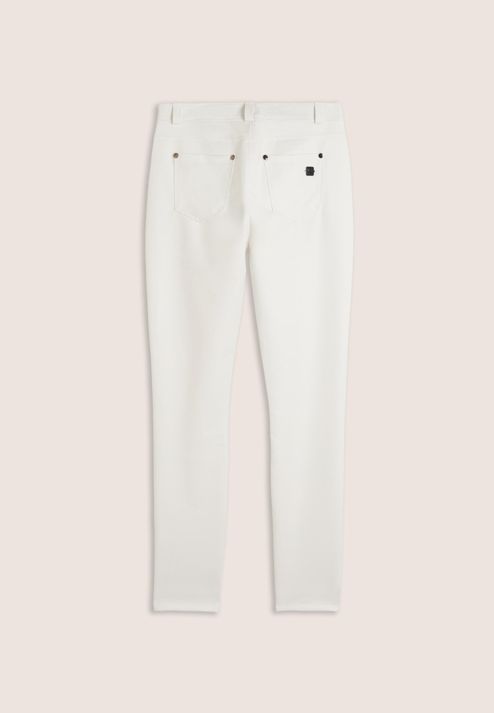Pantaloni skinny in similpelle con logo ricamato 2/3