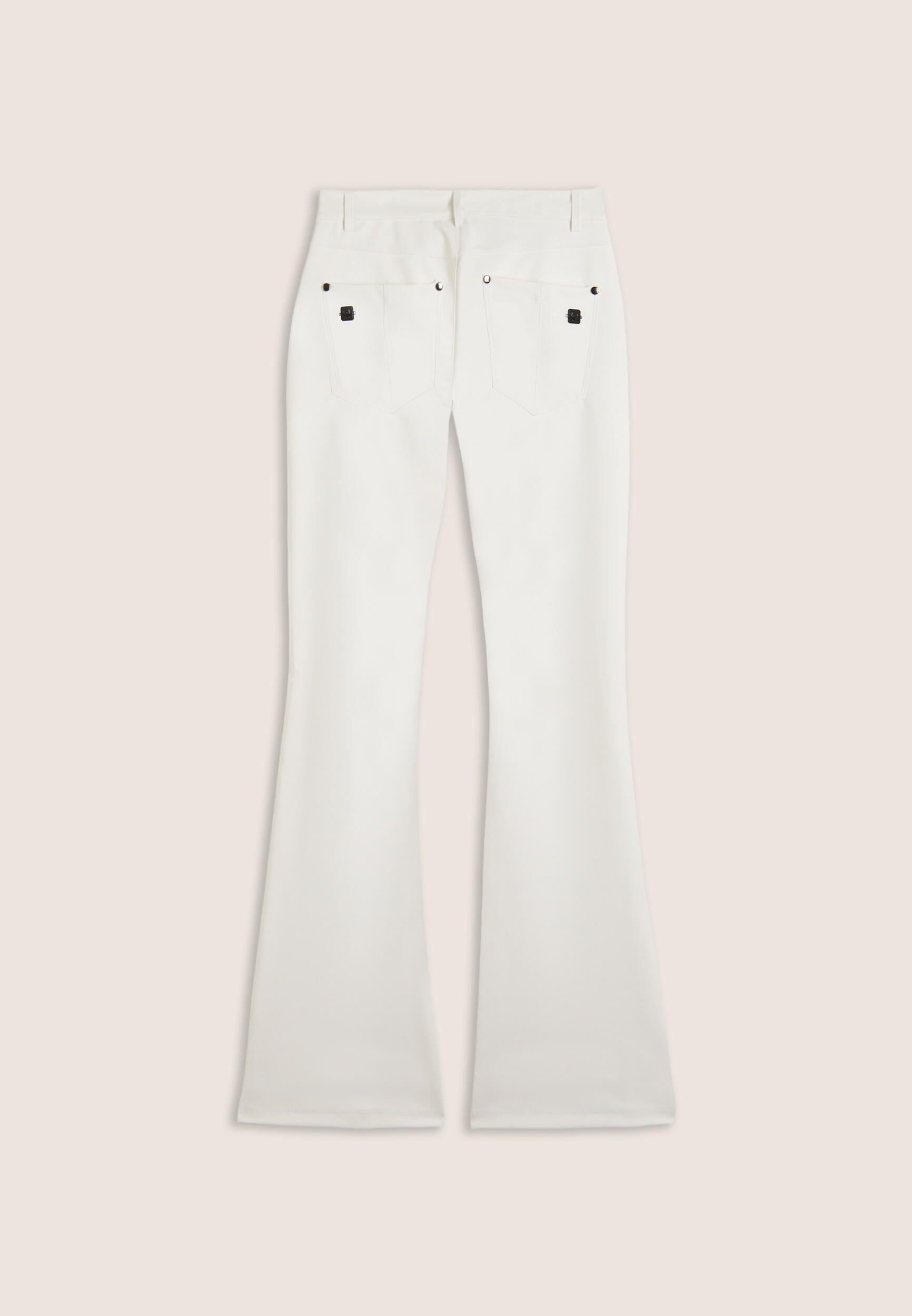 Pantaloni flare in similpelle con vita regular 2/3