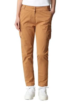 Vrouwen cargo broek – regular, katoen, zakken – biscuit