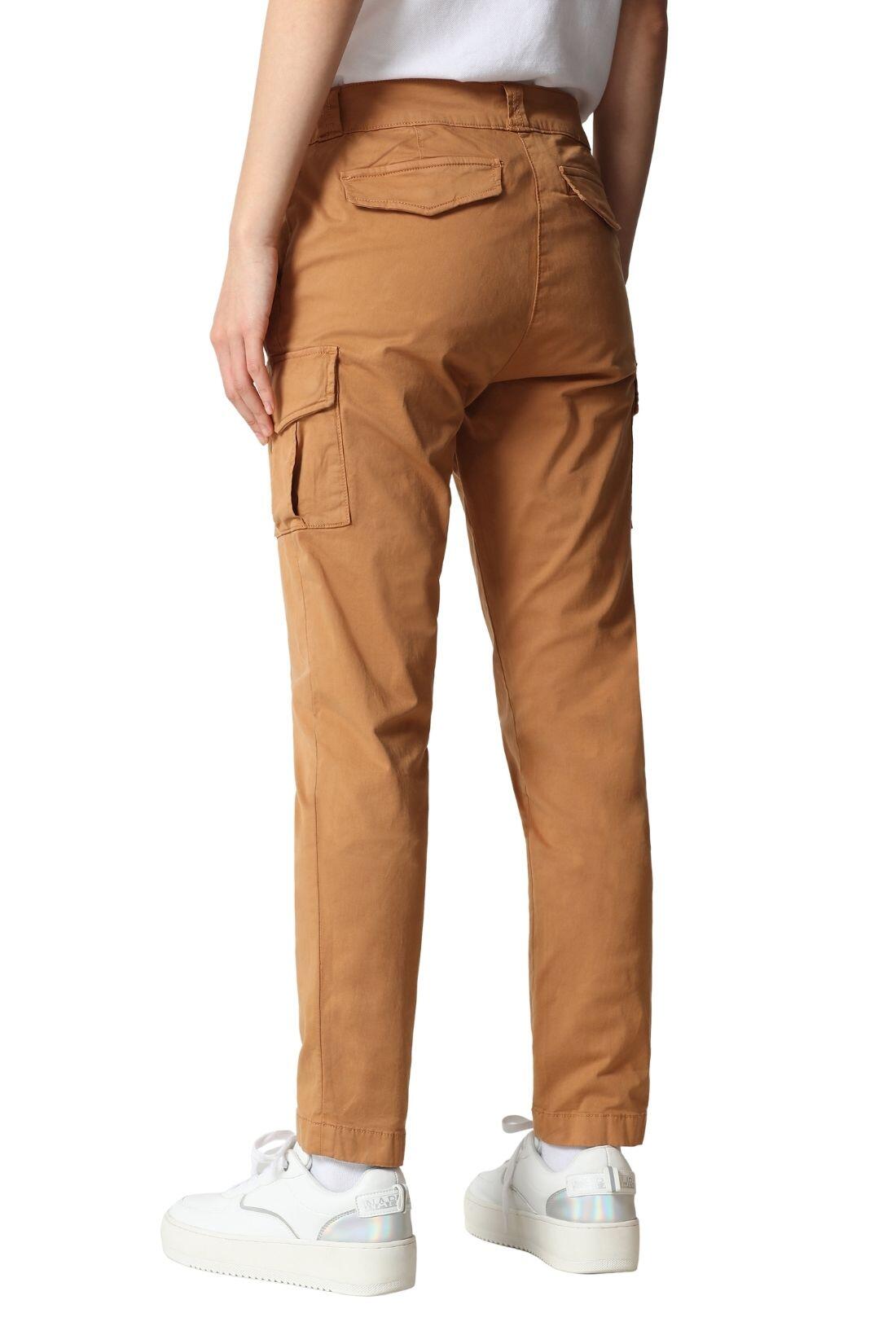 Calça cargo feminina - algodão stretch - Marin - bege 3/5