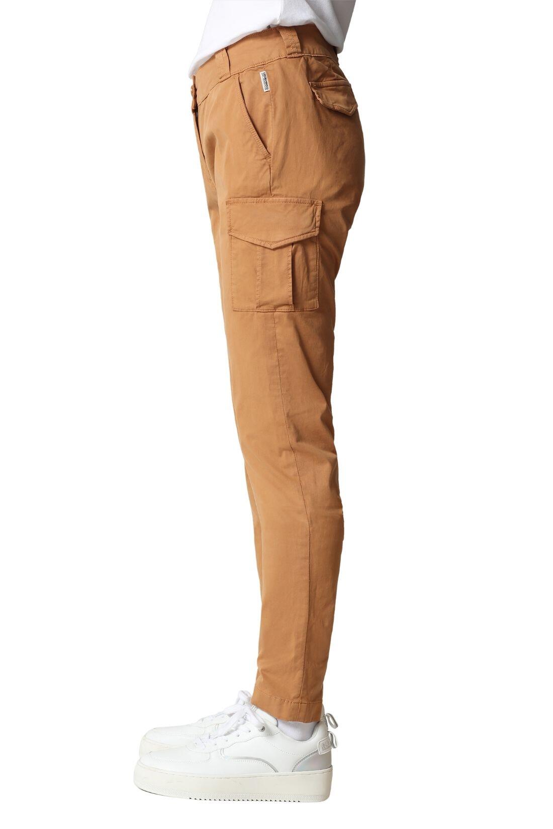 Calça cargo feminina - regular, algodão stretch - bege claro 2/5