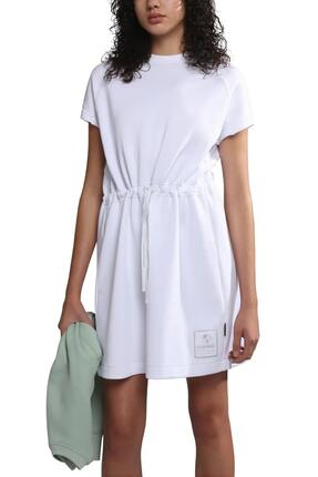 Robe - Sportswear - Femme - Courte, taille élastique - Blanc