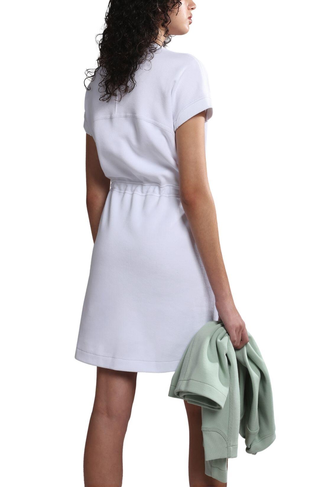 Vestido - Mulher - mistura de algodão, cintura elástica - J-Loja - Branco 3/3