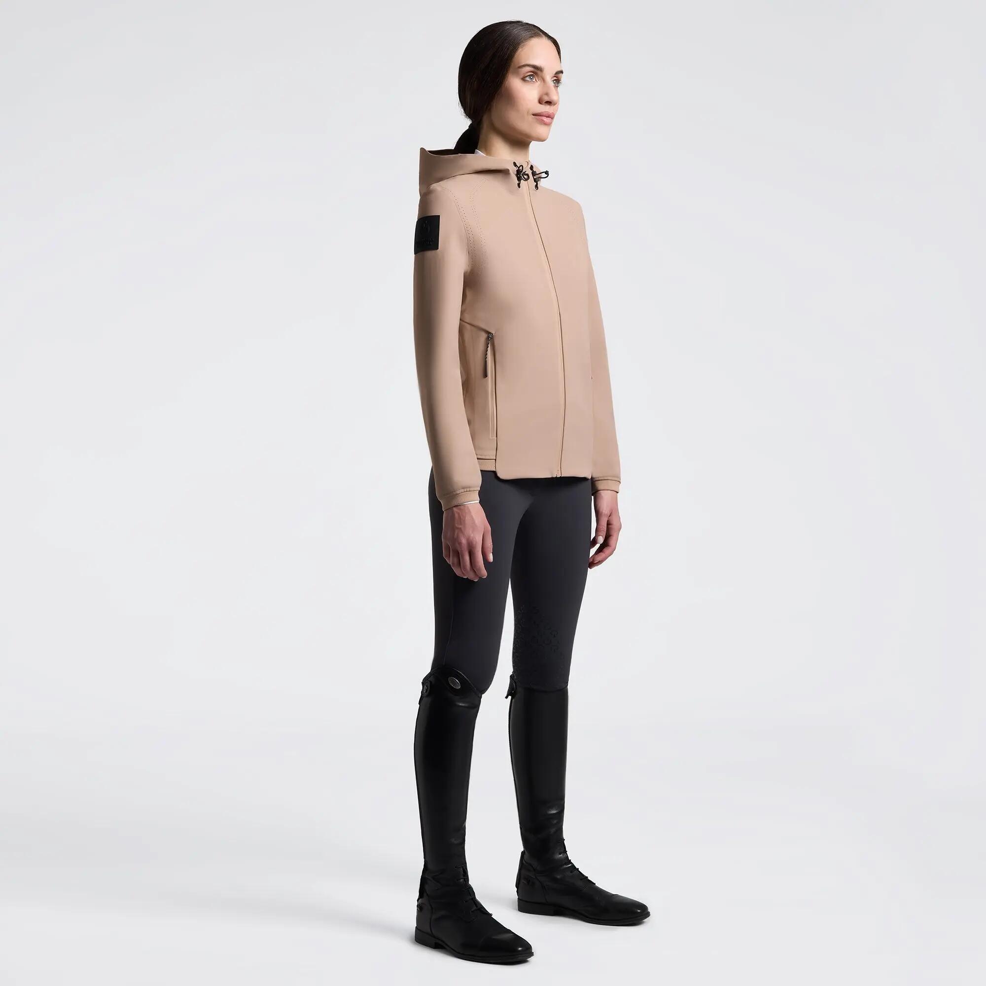 Cavalleria Toscana Dames Perforated Jersey Softshell Taupe - 2/3