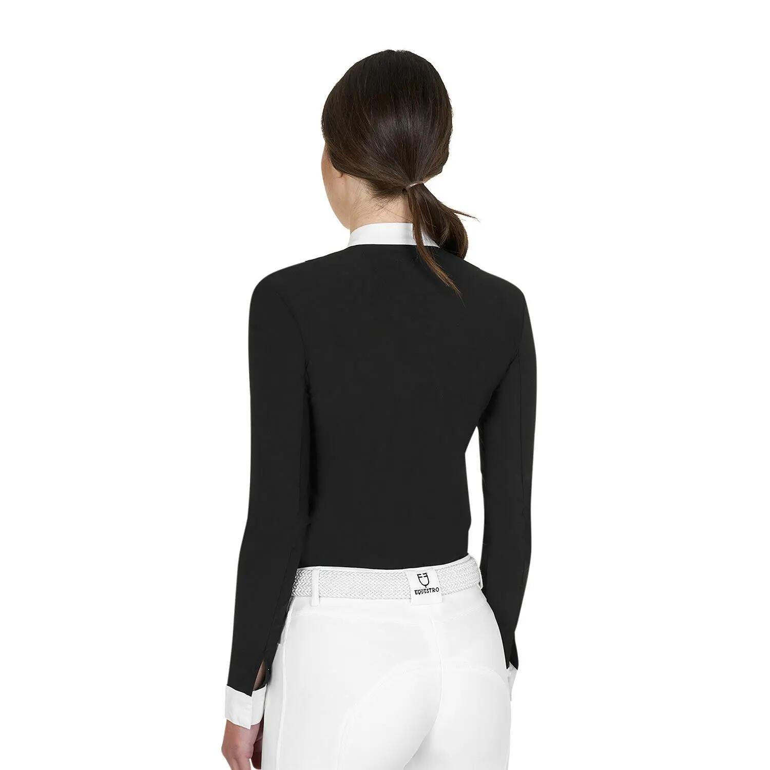 Equestro Wedstrijdshirt Lange Mouwen Dames Zwart - 6/6