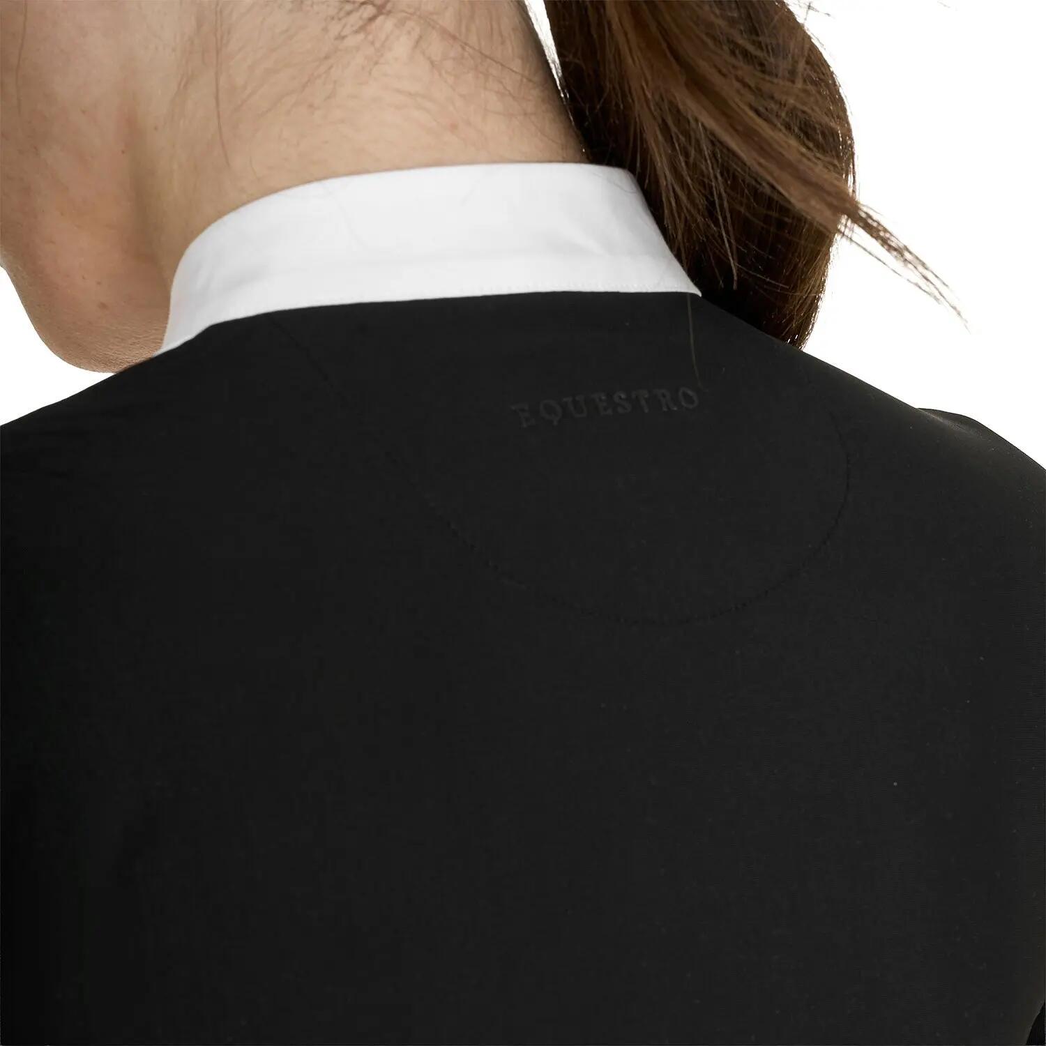 Equestro Wedstrijdshirt Lange Mouwen Dames Zwart - 5/6