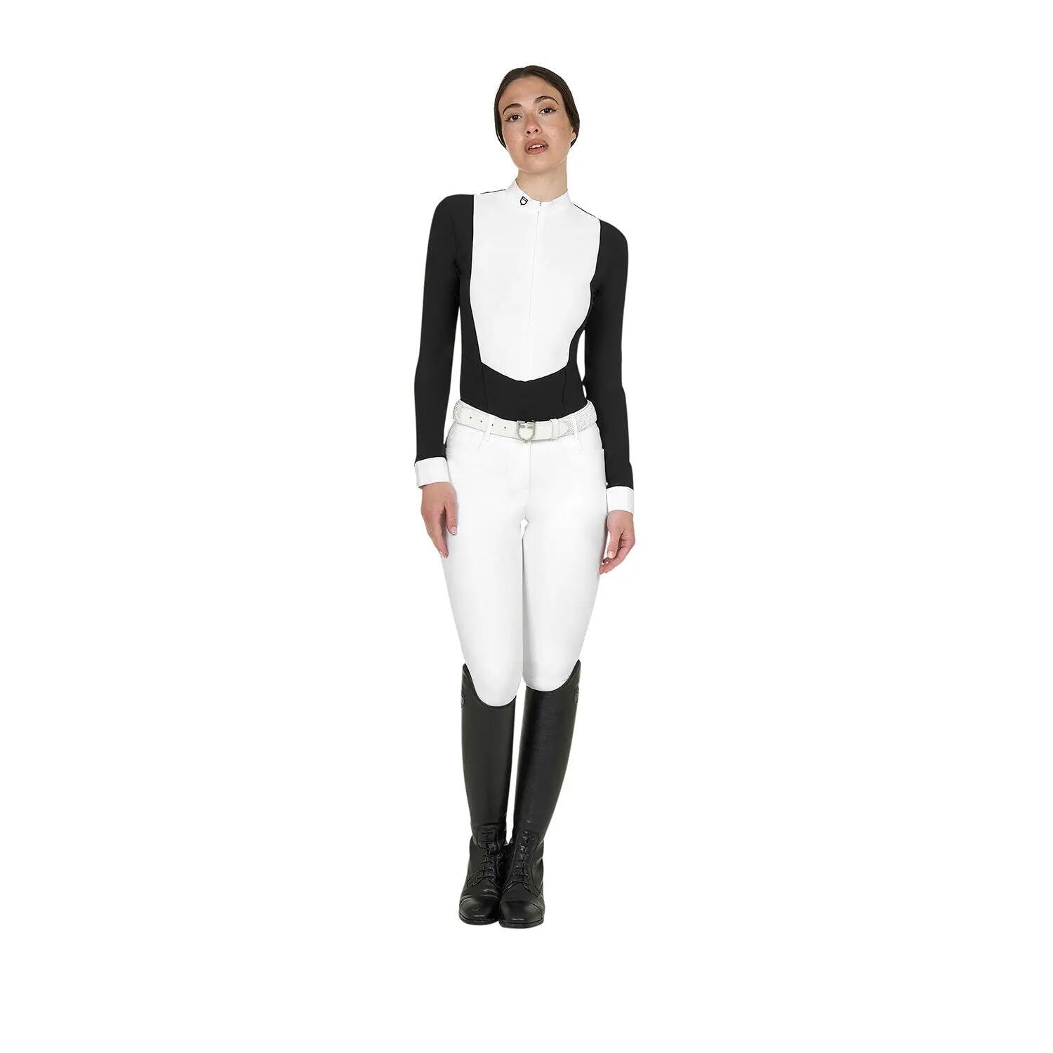 Equestro Wedstrijdshirt Lange Mouwen Dames Zwart - 3/6
