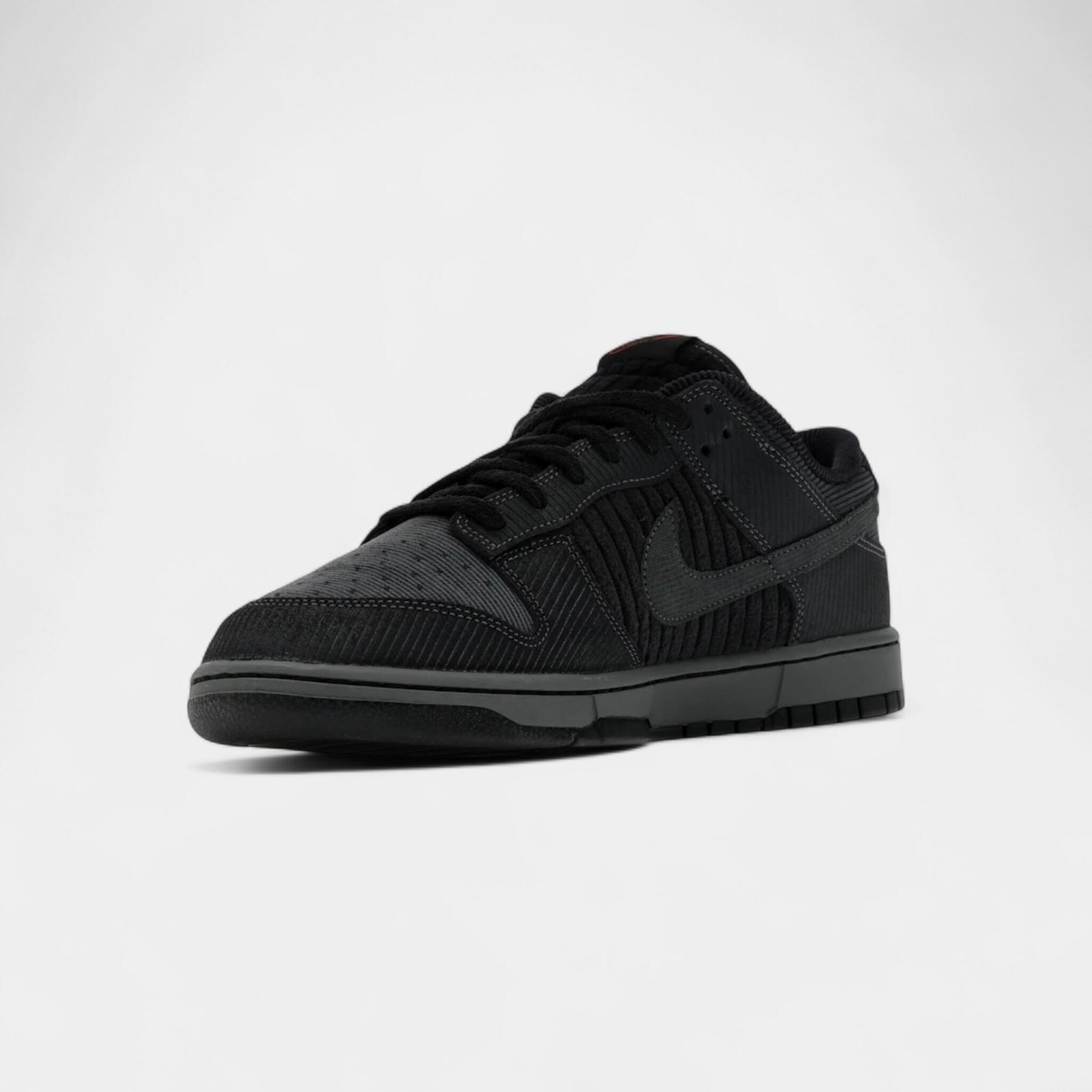 Nike Dunk Low Retro Premium Black Corduroy 3/4