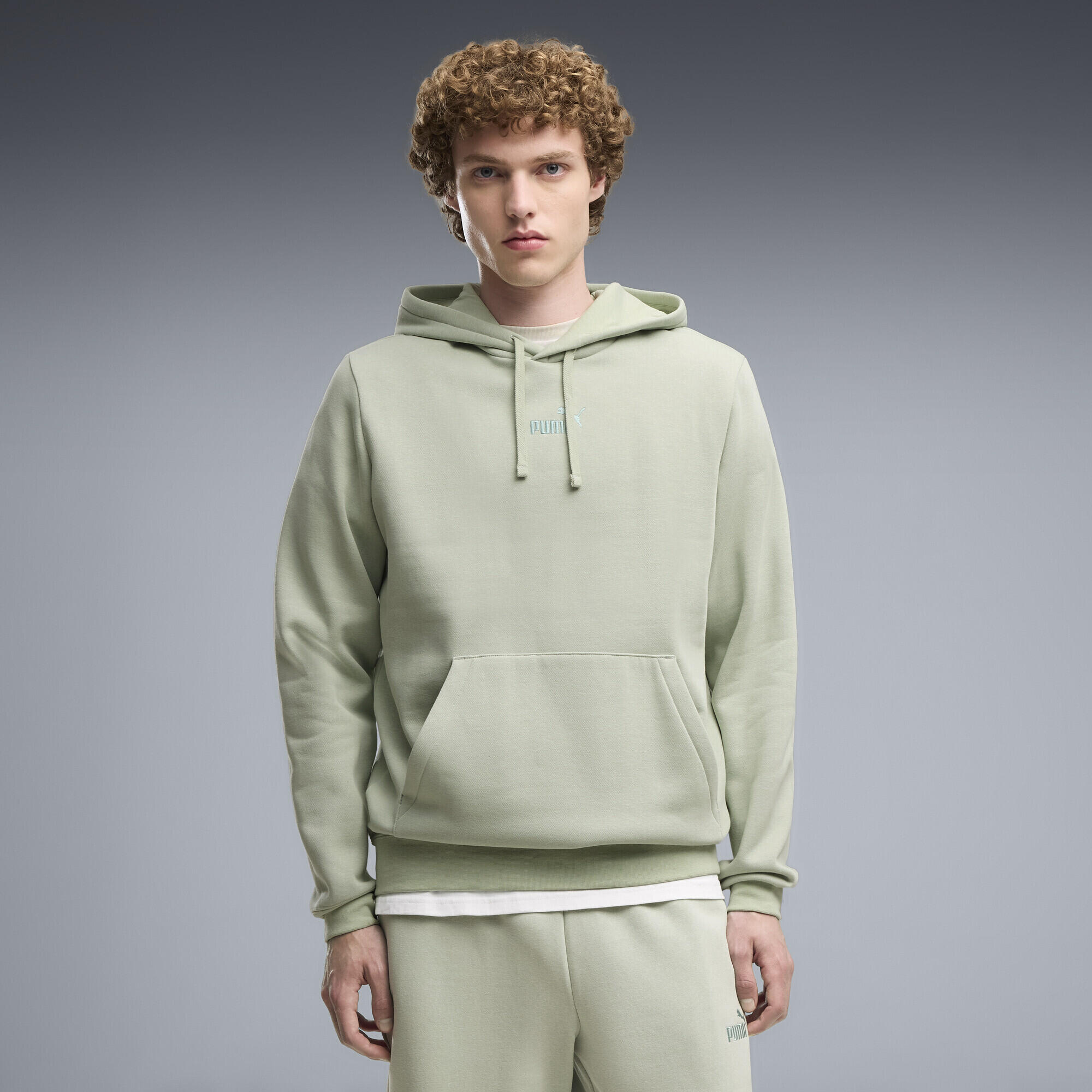 Felpa con cappuccio in pile con logo Essentials N.1 da uomo PUMA 2/6