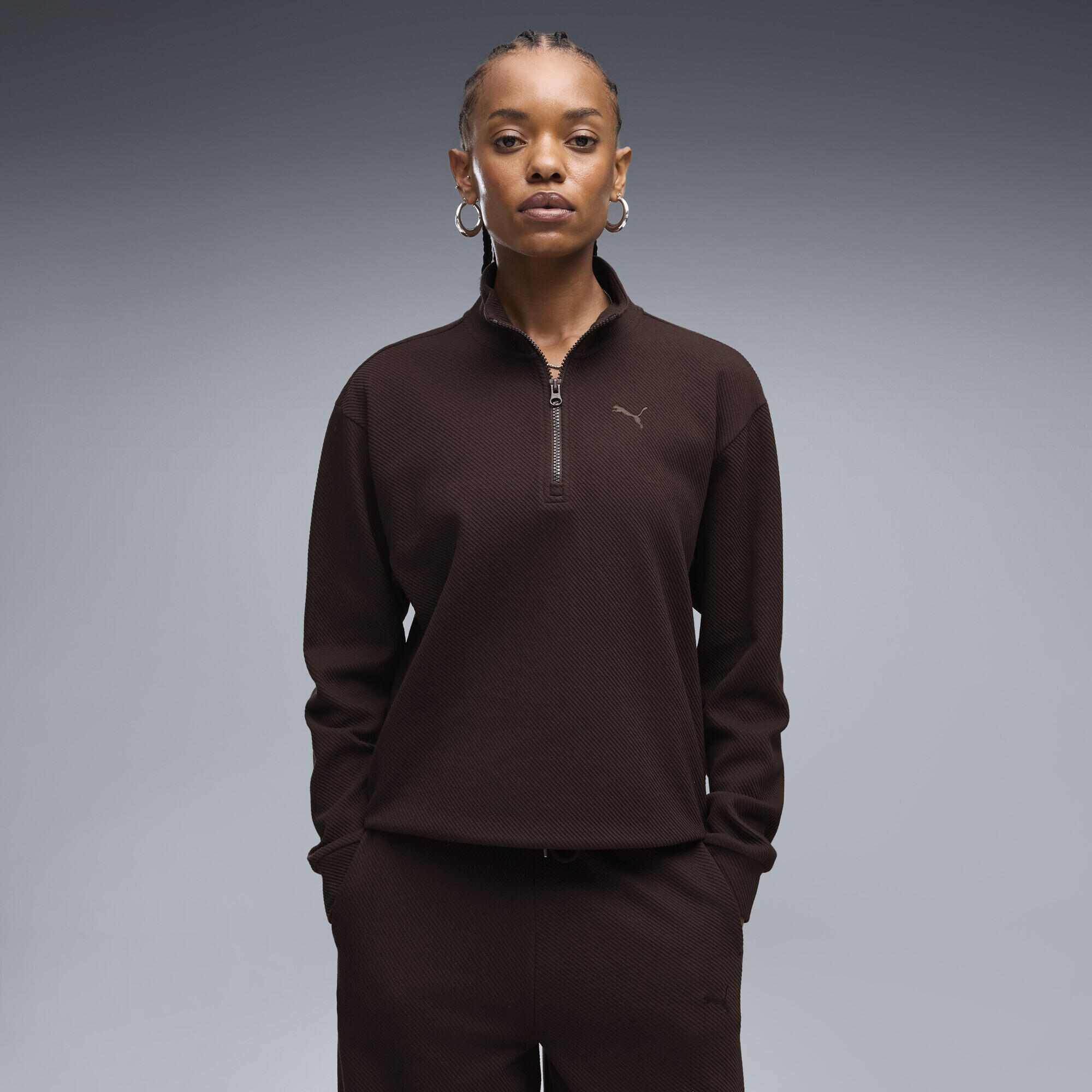 Essentials Elevated Standard Sweatshirt mit Reißverschluss bis zum Hals Damen 2/5