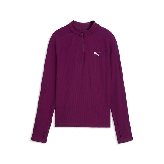 T-shirt slim à manches longues et col zippé Train All Day Essentials Enfant et