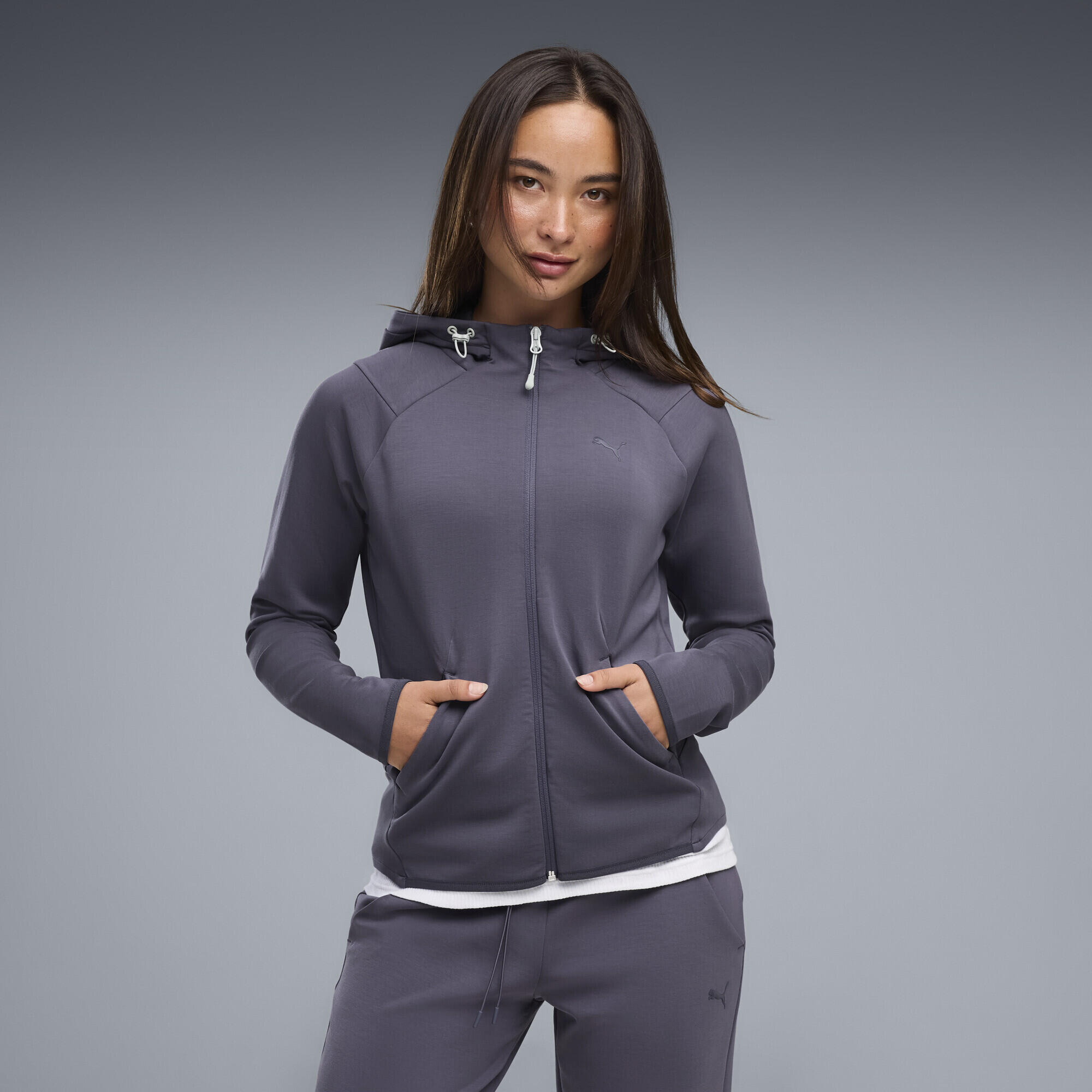 Moletom esportivo feminino com capuz da Puma 2/8