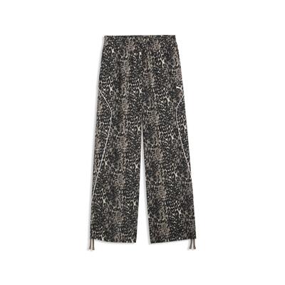 Puma sport relaxte broek met dierenprint en wijde pijpen voor dames puma