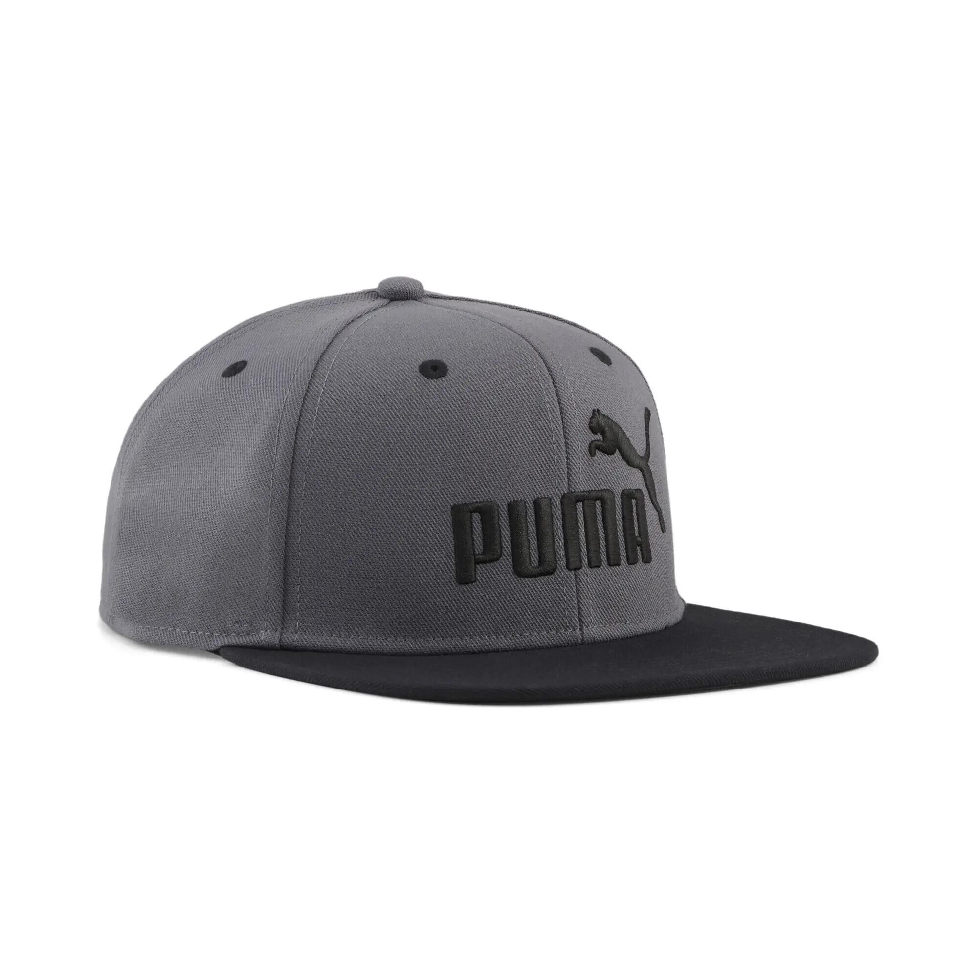 Șapcă adulți cozoroc plat, logo brodat Essentials No. 1, negru PUMA
