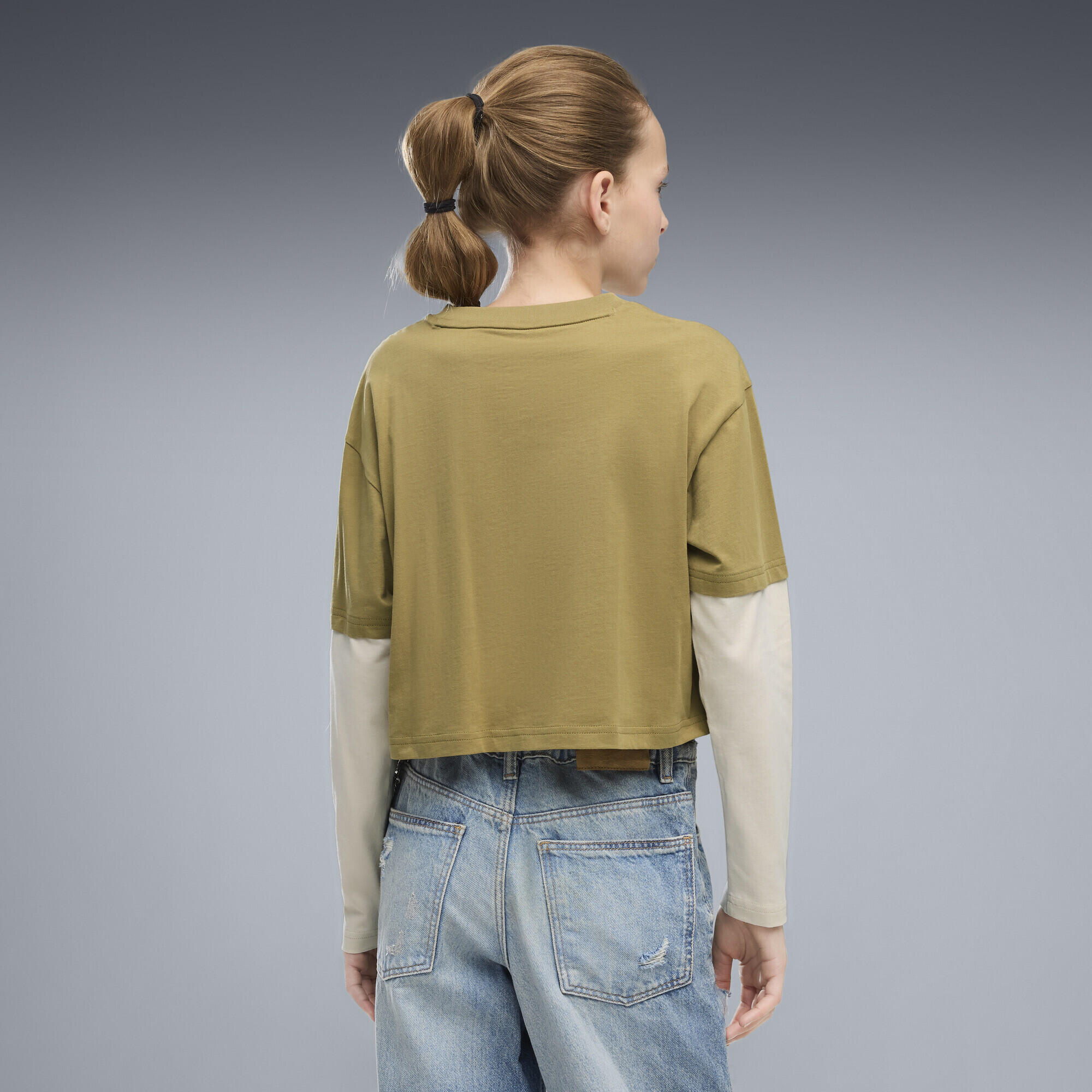 MID 90s relaxed gelaagd cropped T-shirt met lange mouwen voor jongeren PUMA 3/5