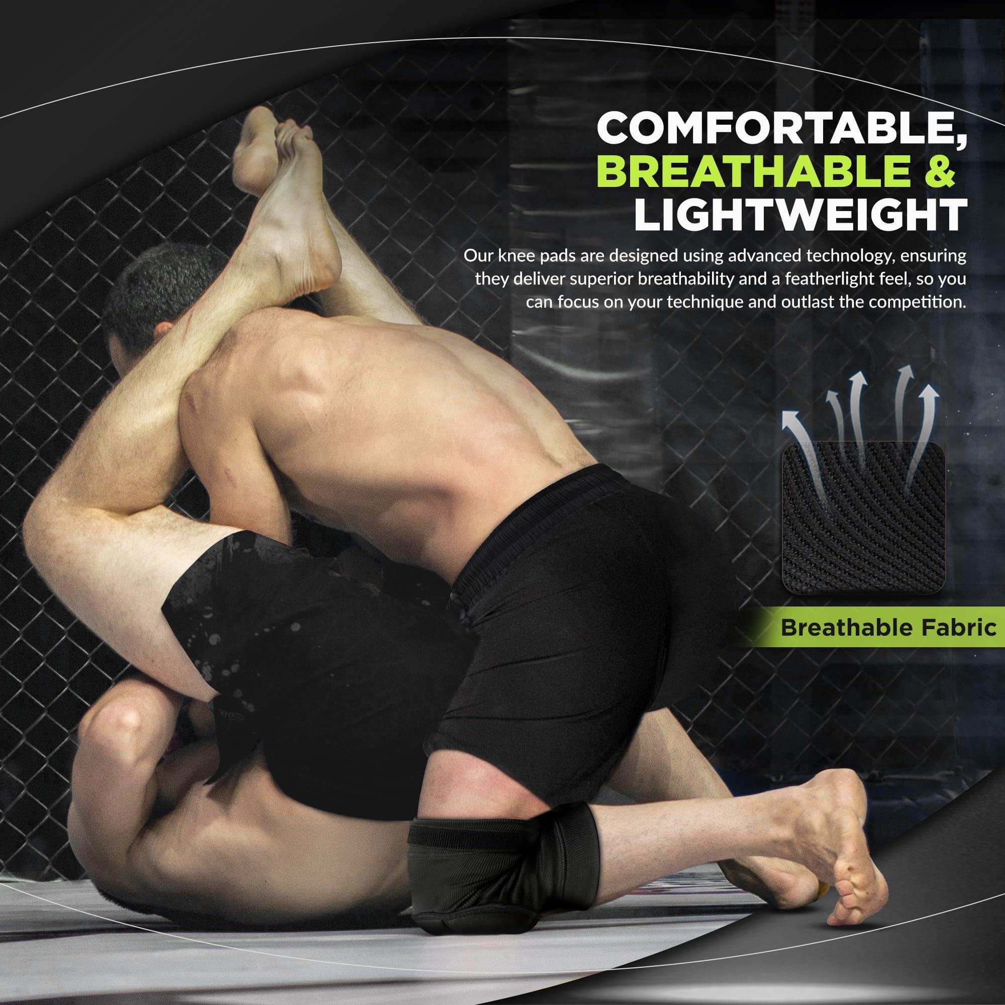 Genouillères pour Le MMA, Kickboxing, Antidérapant Réglable Genou pour 3/7