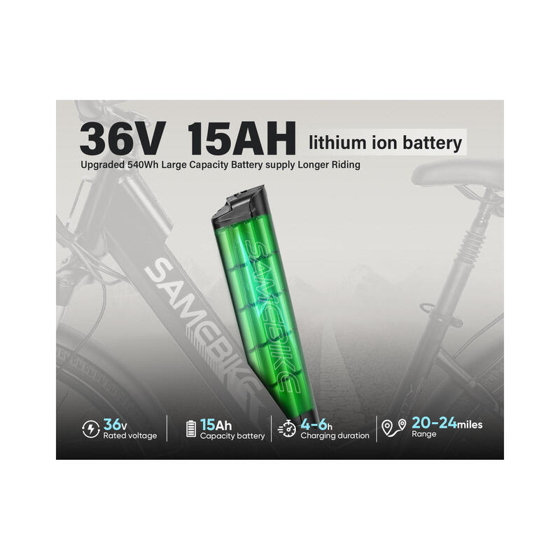 RS-A01 Pro-T bicicletă electrică pentru adulți, baterie 36V 15Ah, roți 26".