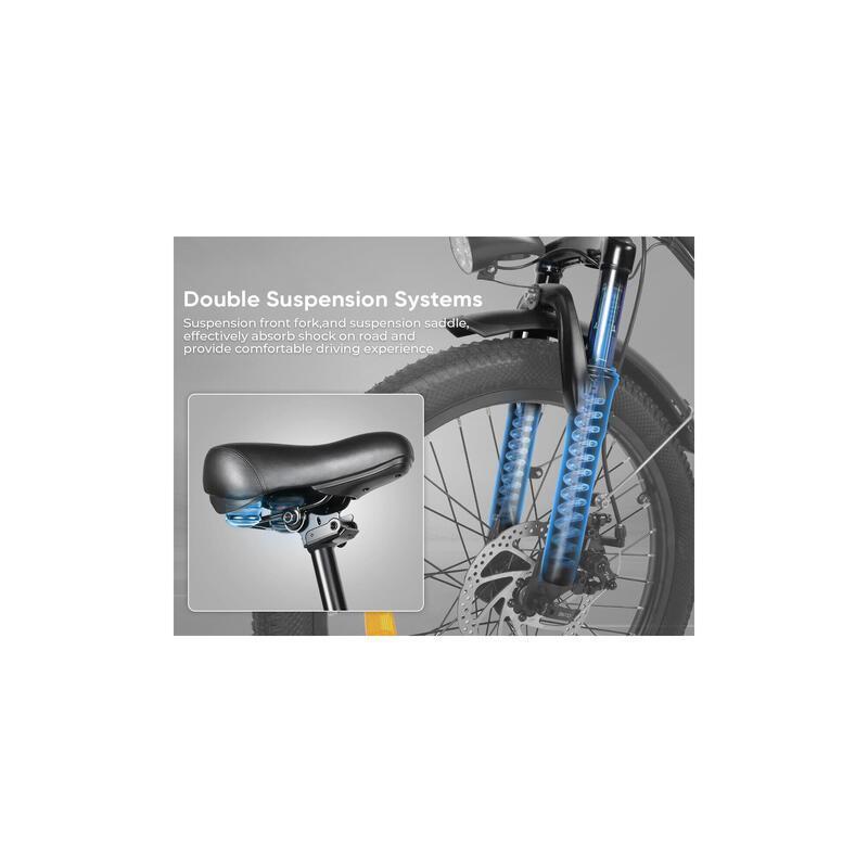 CY20 Bicicletă Electrică pentru Adulți cu Baterie de 36V 12Ah și Roți de 20”