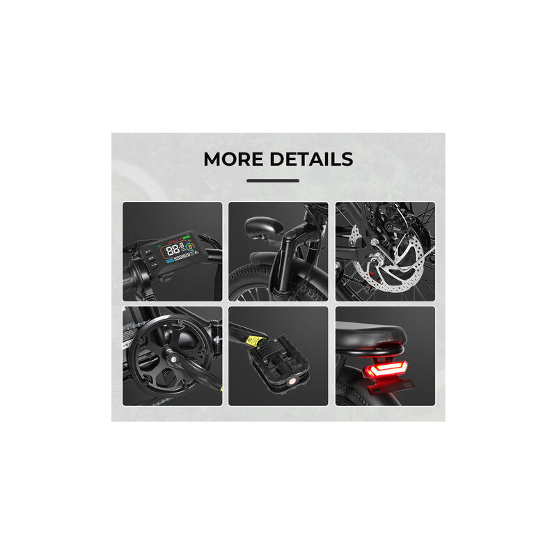 CY20 Bicicletă Electrică pentru Adulți cu Baterie de 36V 12Ah și Roți de 20”