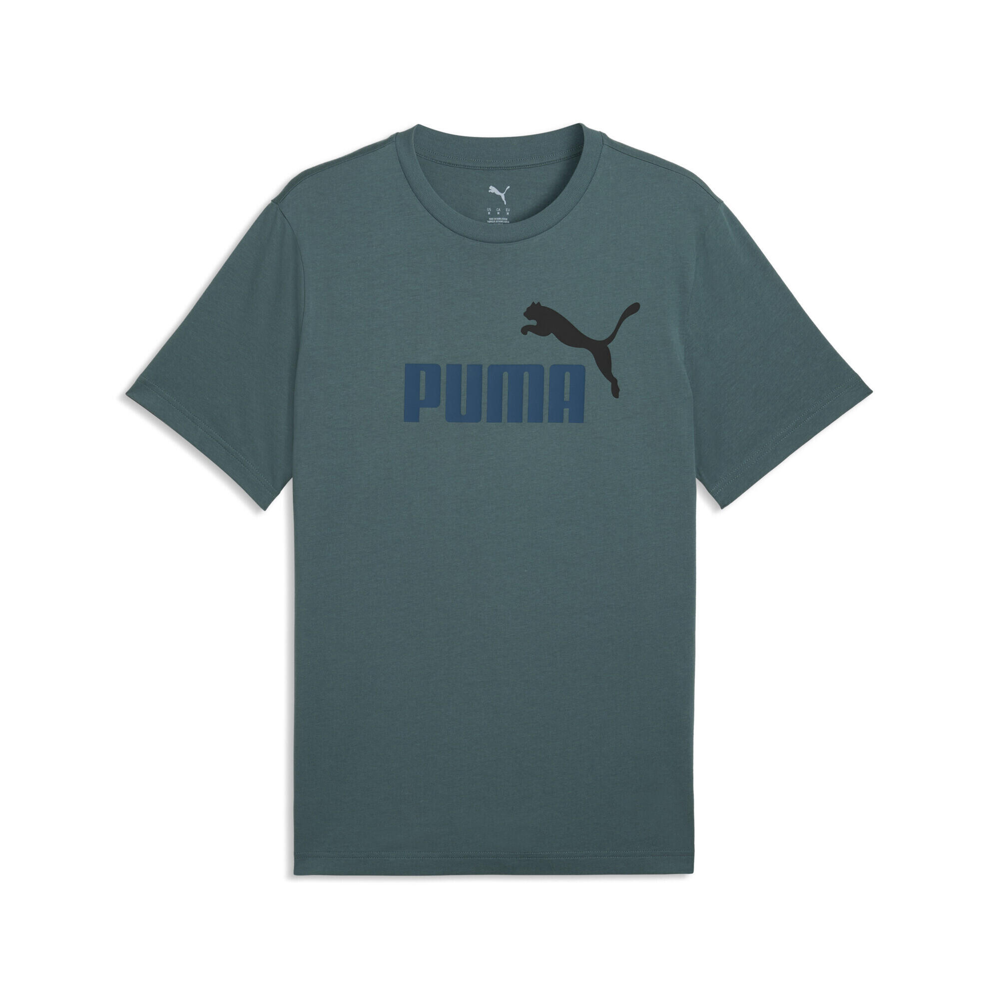 Tricou alergare bărbați logo imprimat Essentials 2 Colour No. 1, verde PUMA
