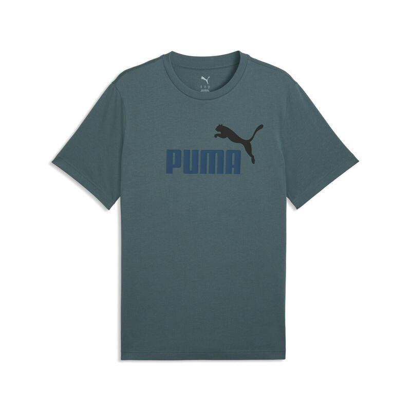 Tricou alergare bărbați logo imprimat Essentials 2 Colour No. 1, verde PUMA