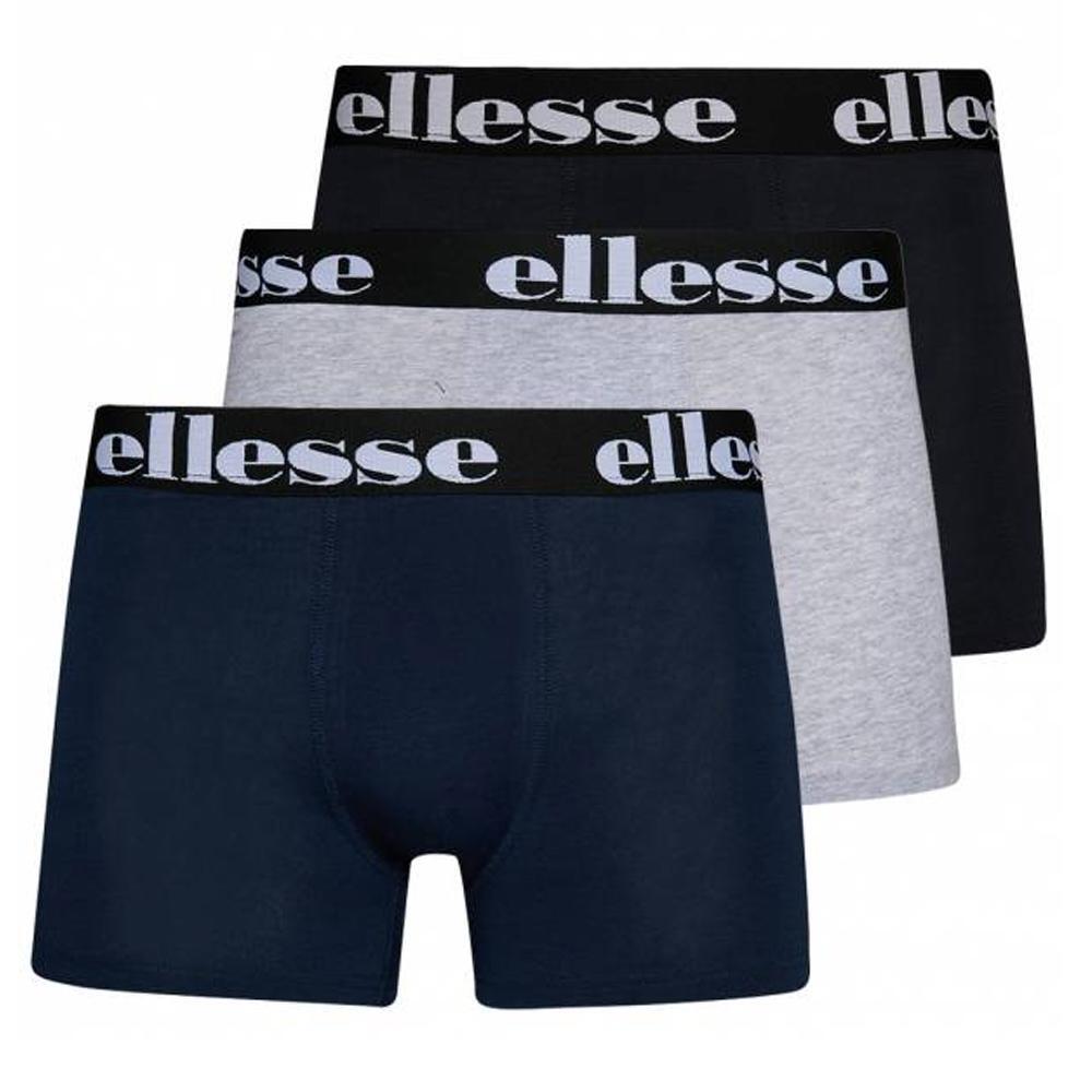 Ellesse Men's Boxer Shorts 3 Pack - Navy/Grey/Black