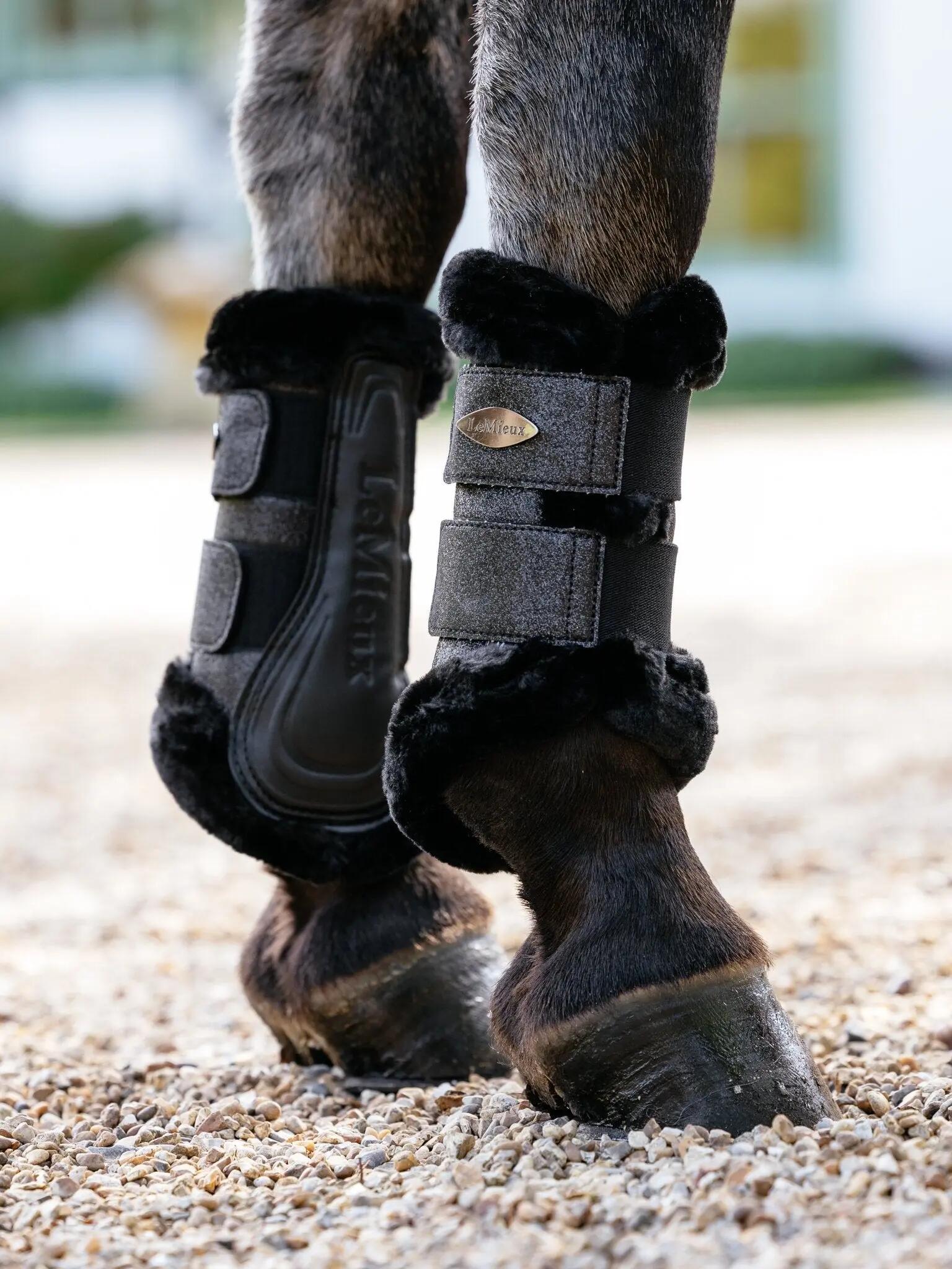 Lemieux Brilliance Fleece Edged Brushing Boot Zwart - 4/7