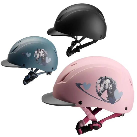 Casque d'équitation ProtectionX, Unisexe, pour Adolescent, Noir, Taille S