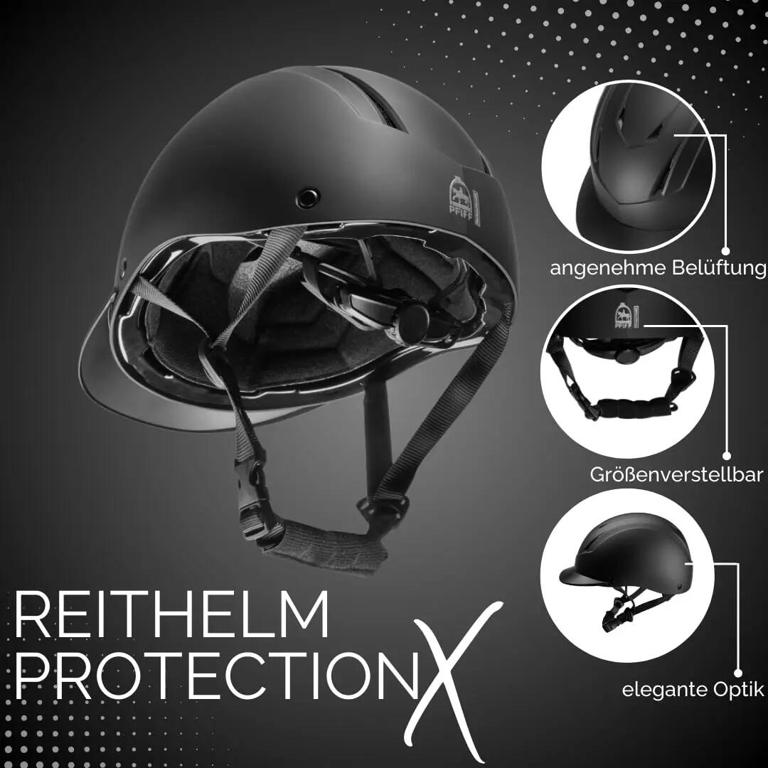 Casque d'équitation ProtectionX, Unisexe, pour Adolescent, Noir, Taille S 3/5