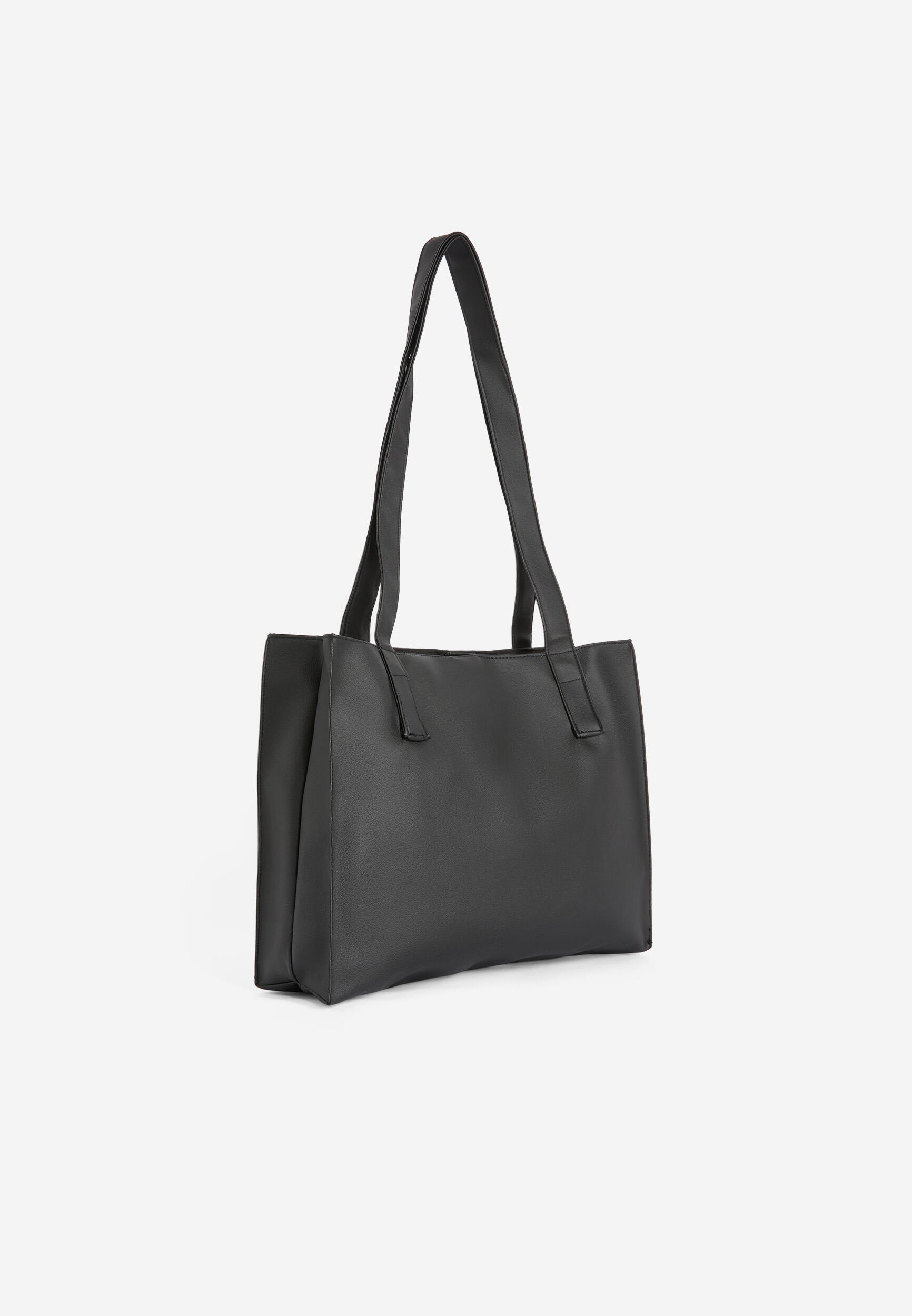 Shopping bag in similpelle con logo applicato 3/3