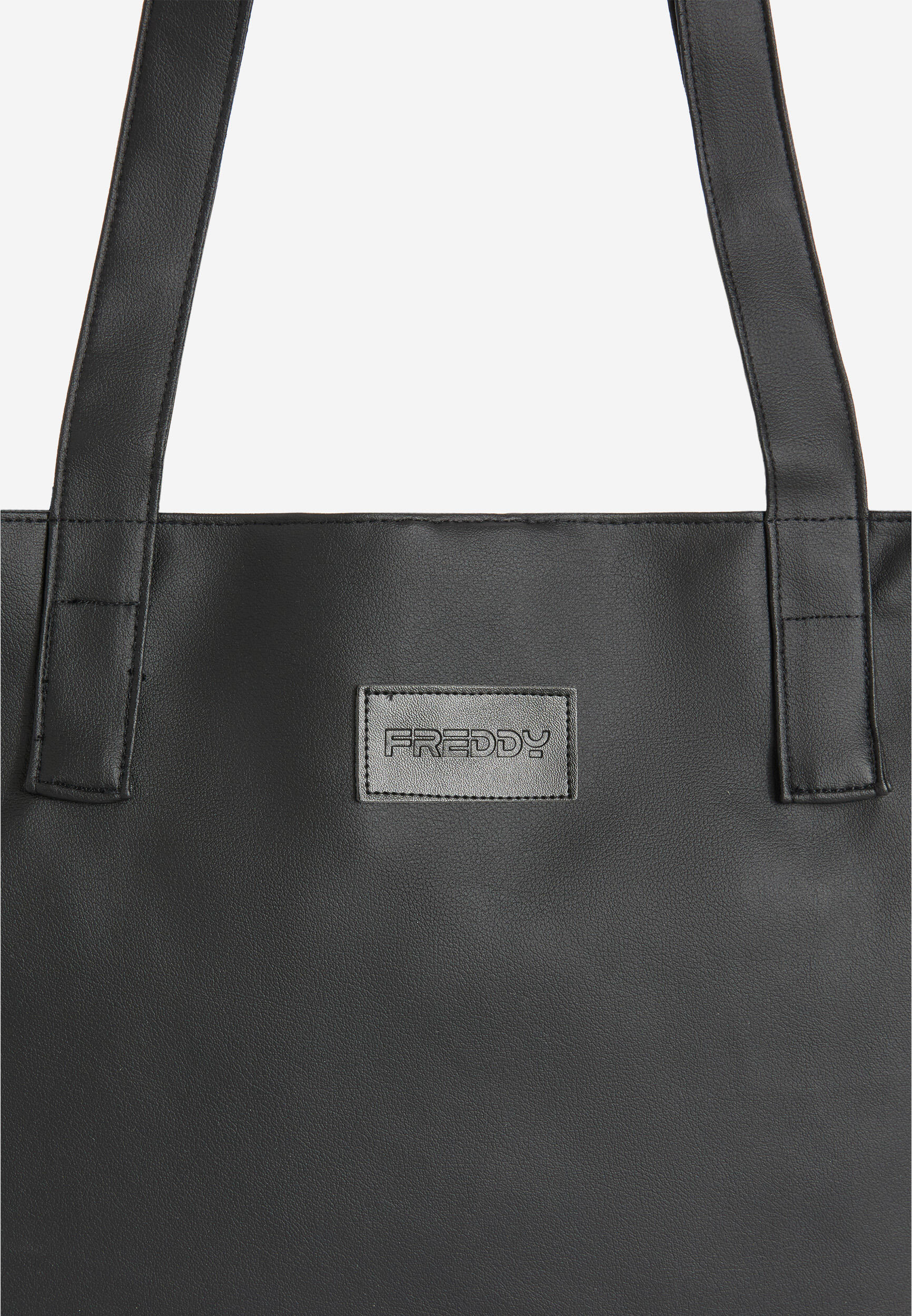 Shopping bag in similpelle con logo applicato 2/3