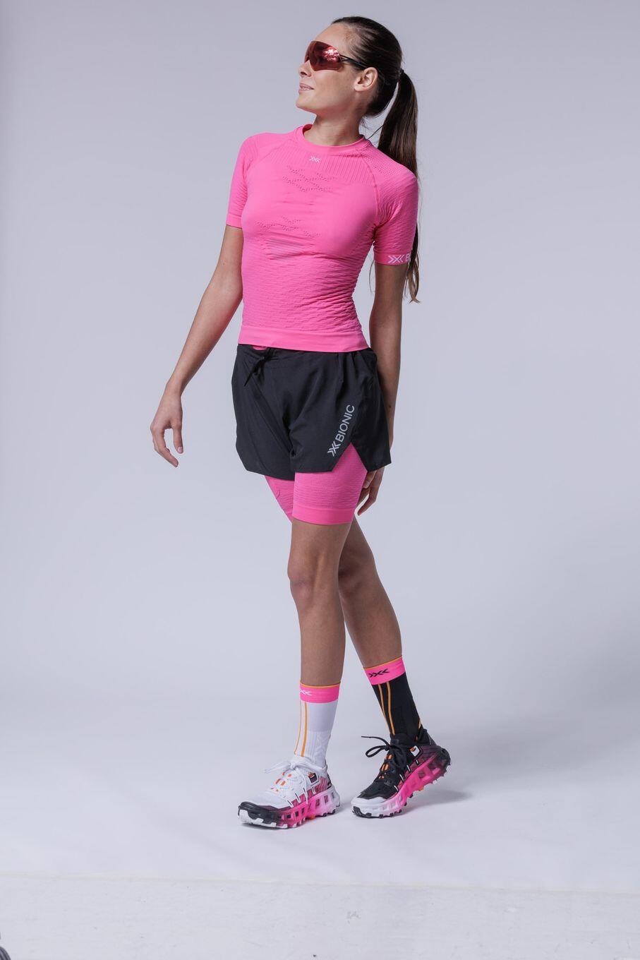 Short 2-en-1 X-Bionic Effektor Noir/Rose Néon Femme 3/5