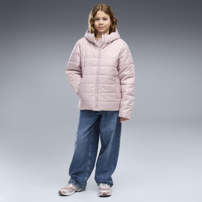 Geacă de vatelină copii cu glugă, fermoar Essentials albastru PUMA