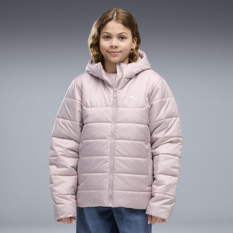 Geacă de vatelină copii cu glugă, fermoar Essentials albastru PUMA