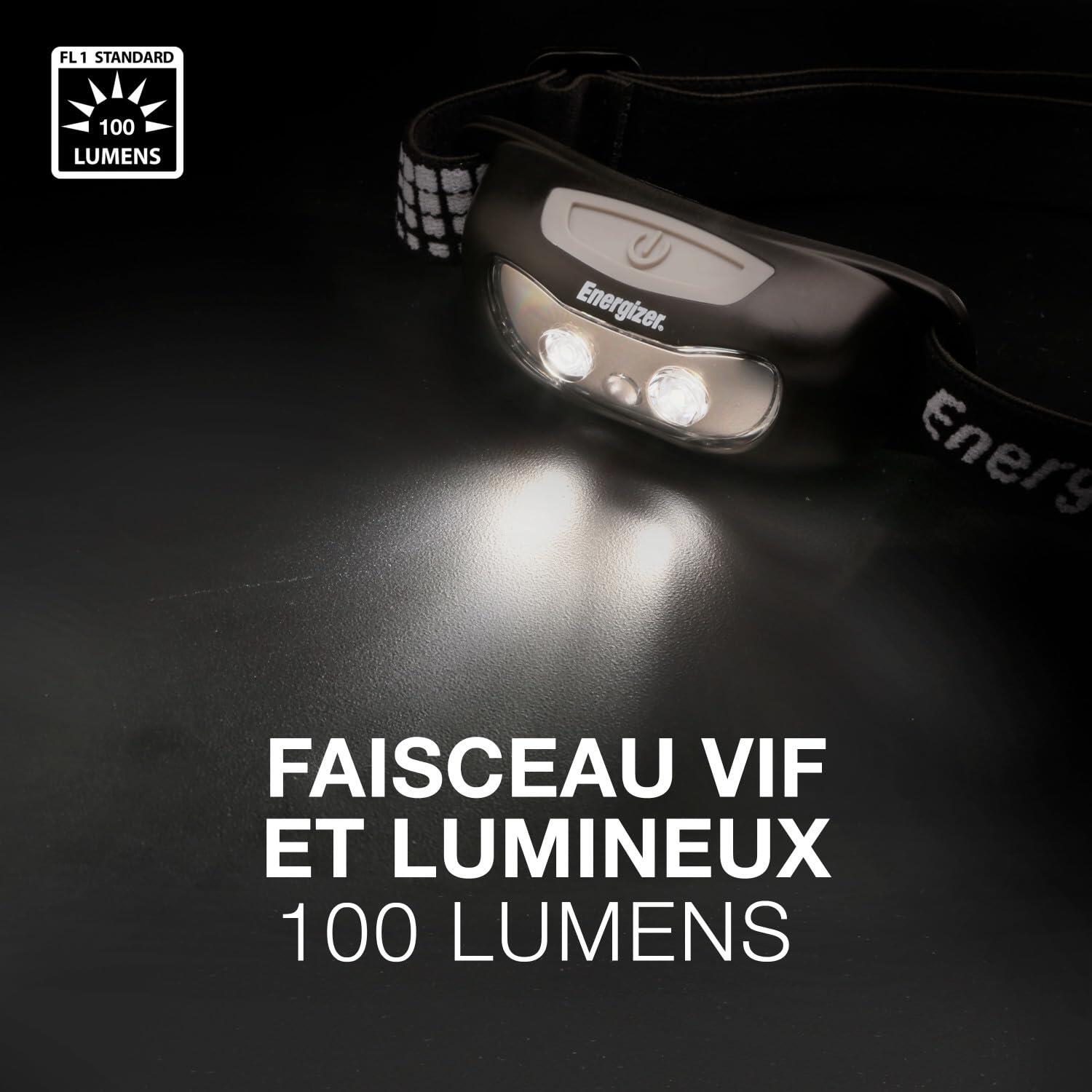 Lot de 2 Lampes Frontales LED Universal+ 100 Lumens, Ultra-Légères et 4/7