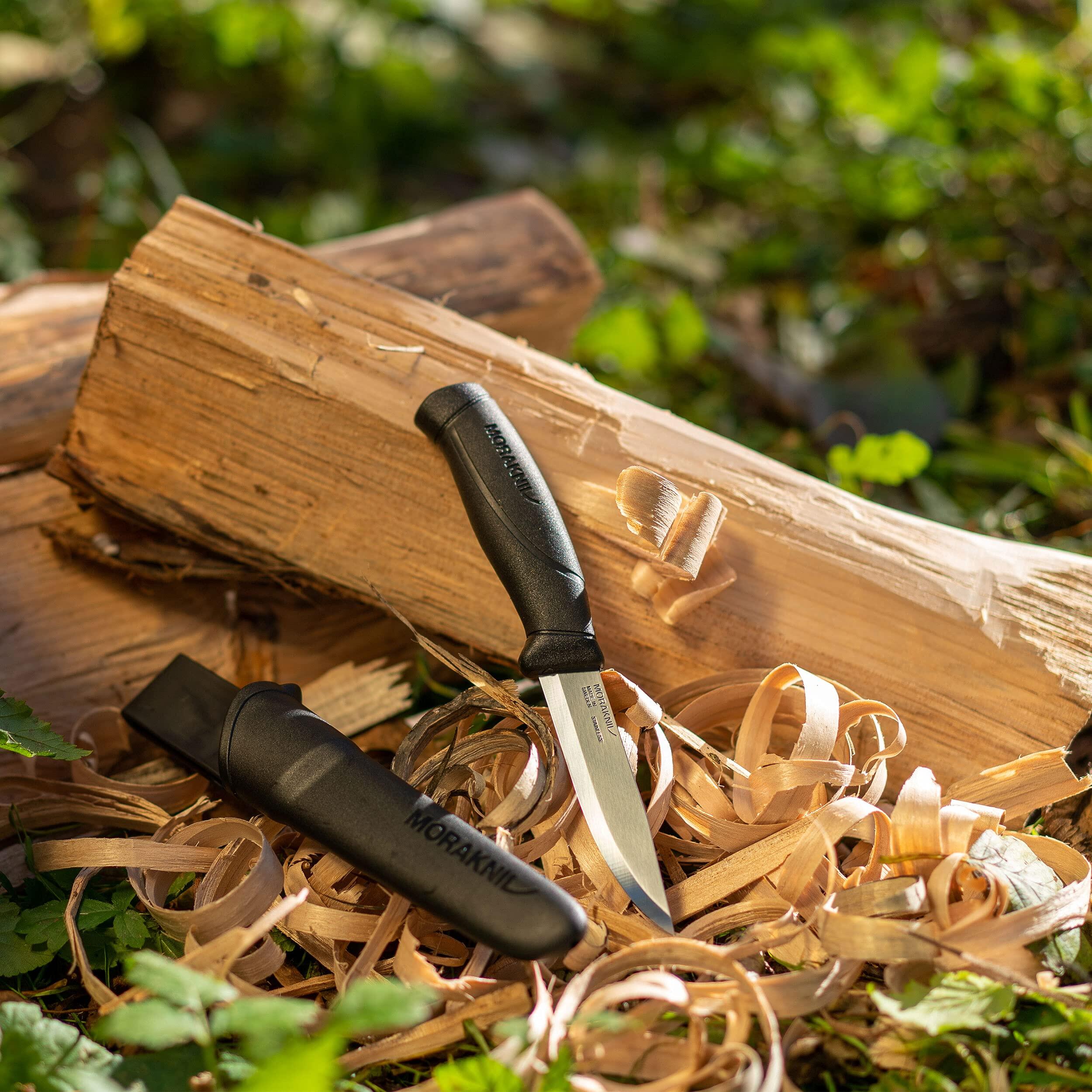 Companion noit Couteau fixe Mixte Adulte, Manche Caoutchouc Noir 7/7
