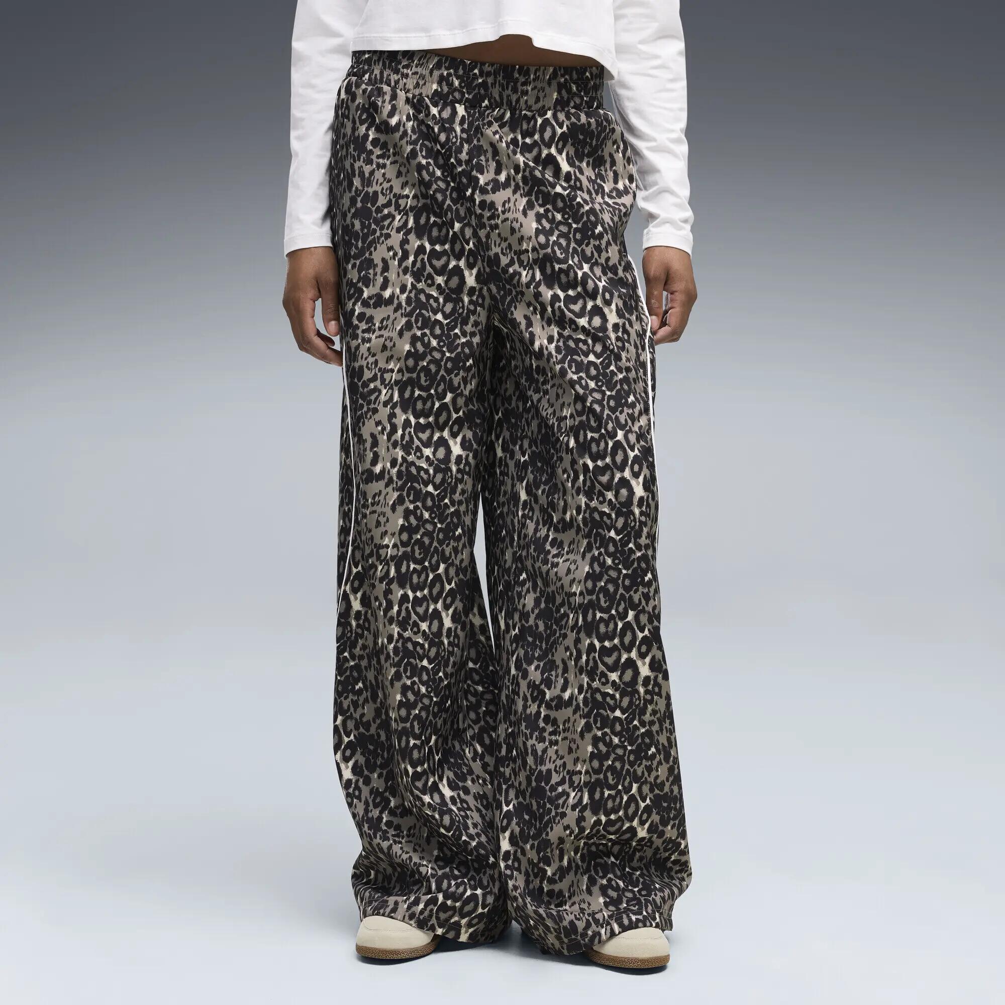 Dámské kalhoty PUMA Sport Relaxed Animal Printed Wide Leg 4/5